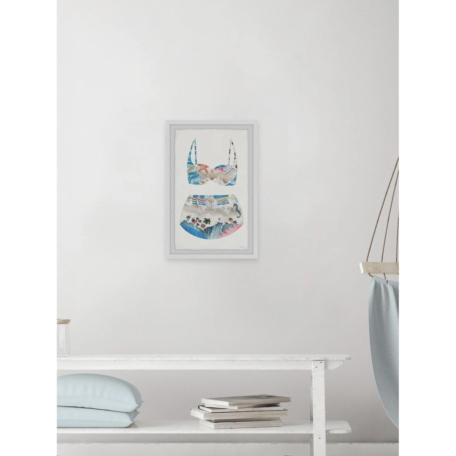 Maykoosh Retro Renaissance Coastal Beach Swimsuit Framed Painting Print