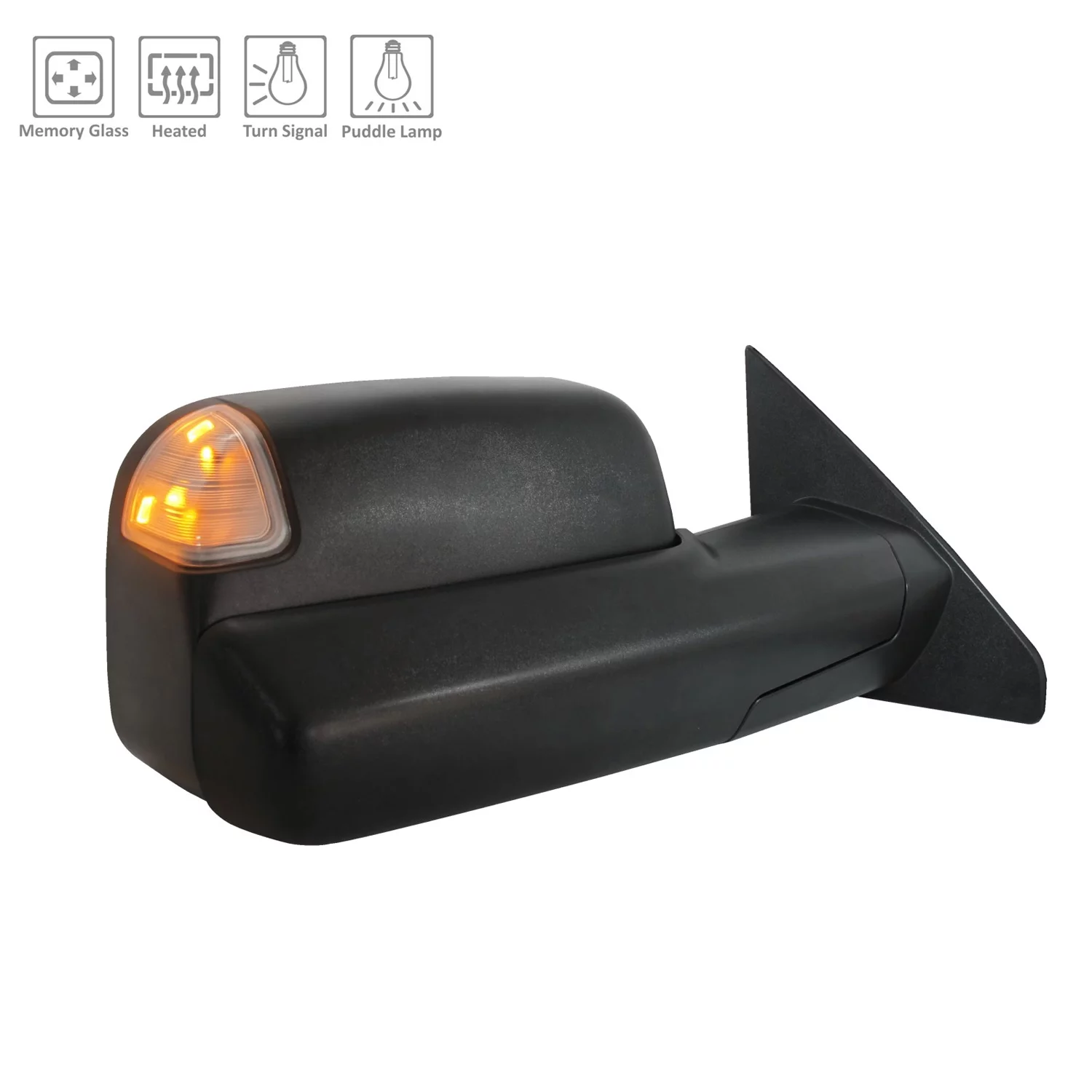 New Aftermarket Premium Fit Black Passenger Side Door Mirror 68502572AA fits 2019-2022 Ram 1500