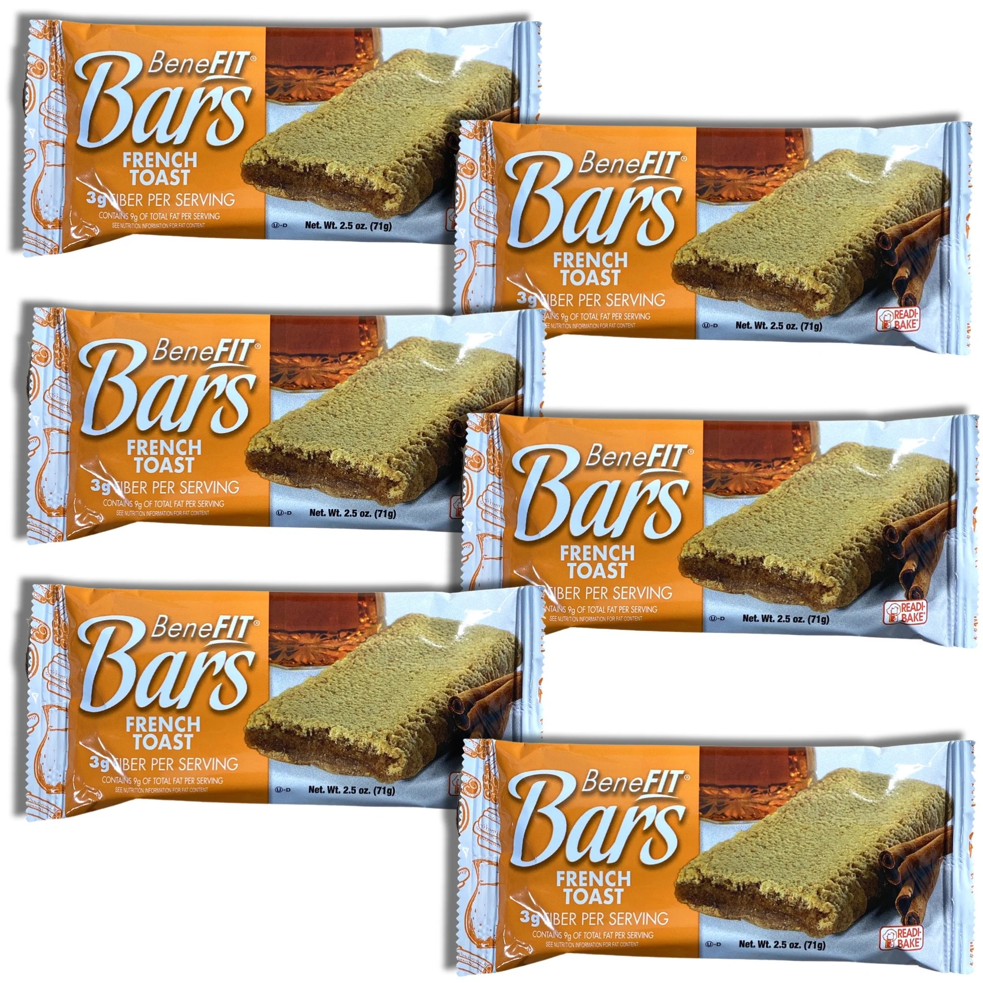 French Toast BeneFit Bars by Readi-Bake Bundled by Tribeca Curations | 2.5 Ounce | Value Pack of 12