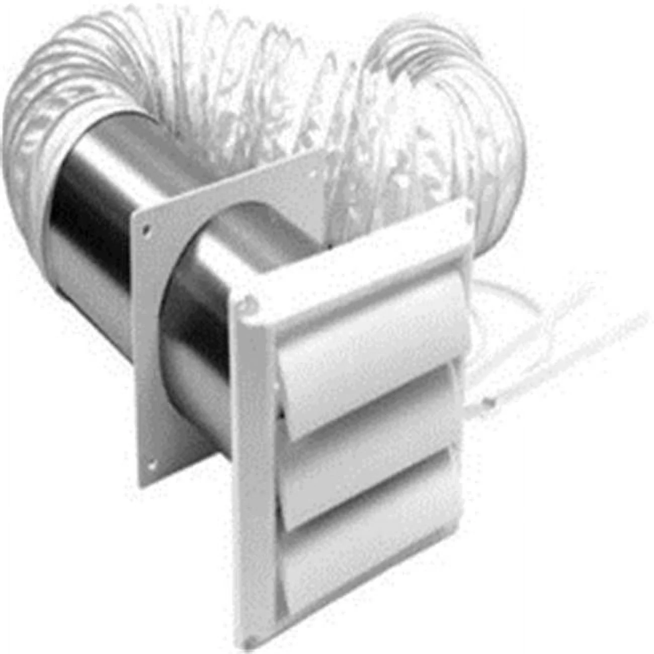 Lambro 1316W 4 in. x 8 ft. Vinyl Duct White Louvered Vent Kit - Pack of 12