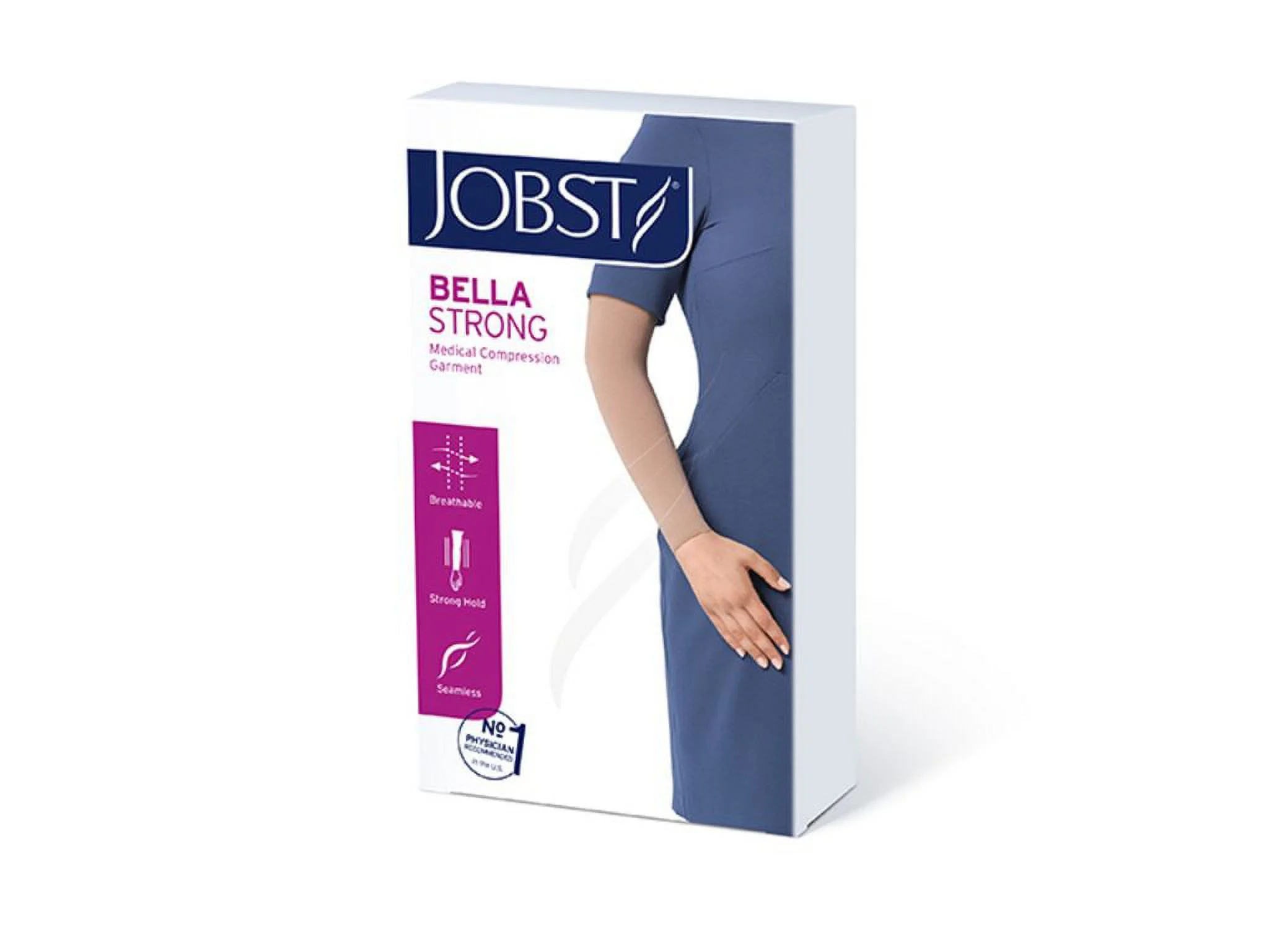 BSN Medical/Jobst 102385 Bella Strong and Gauntlet Armsleeve, 30-40 mmHg, Black, Regular, Size 5