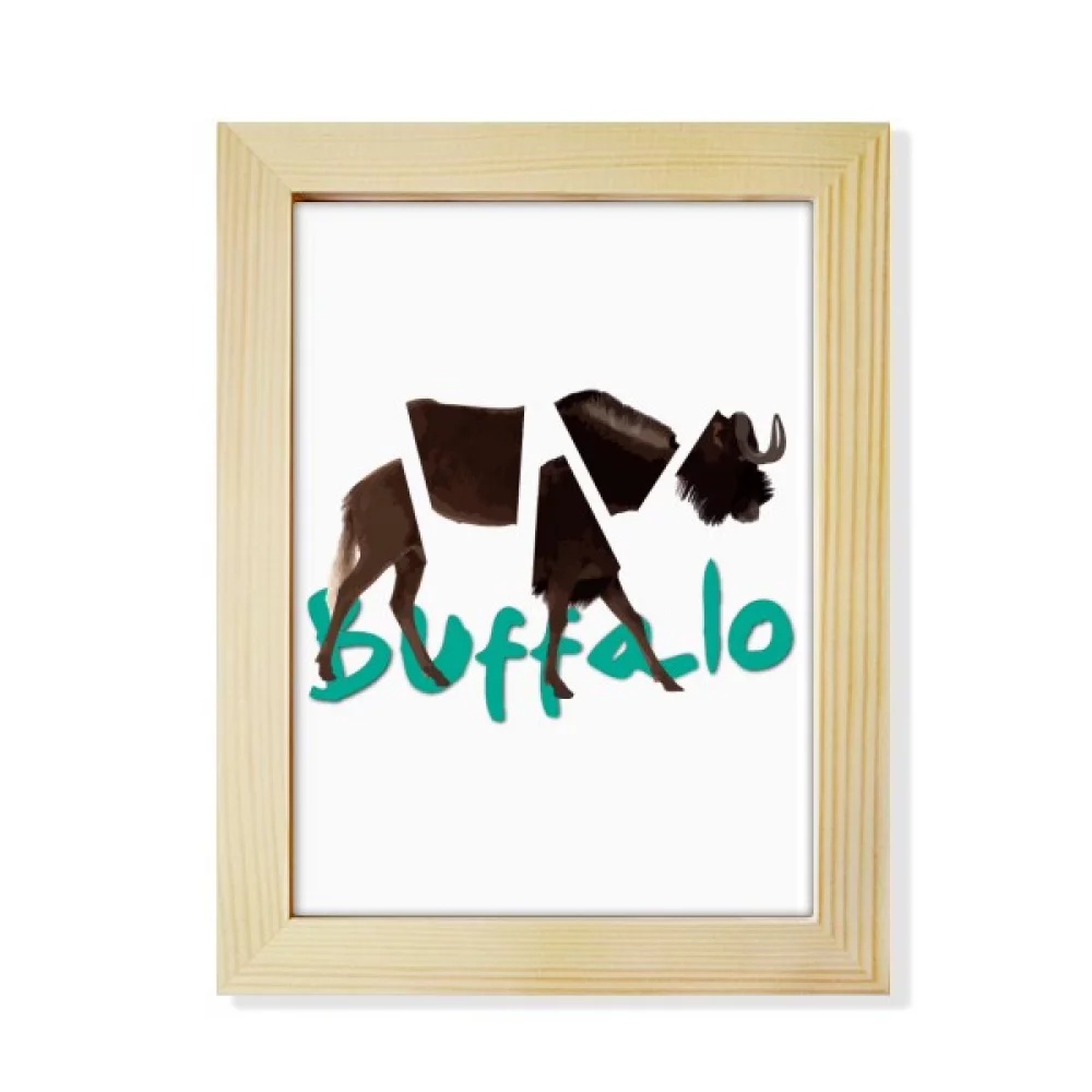 Buffalo Body Rips Horns Art Deco Fashion Desktop Adorn Photo Frame Display Art Painting Wooden