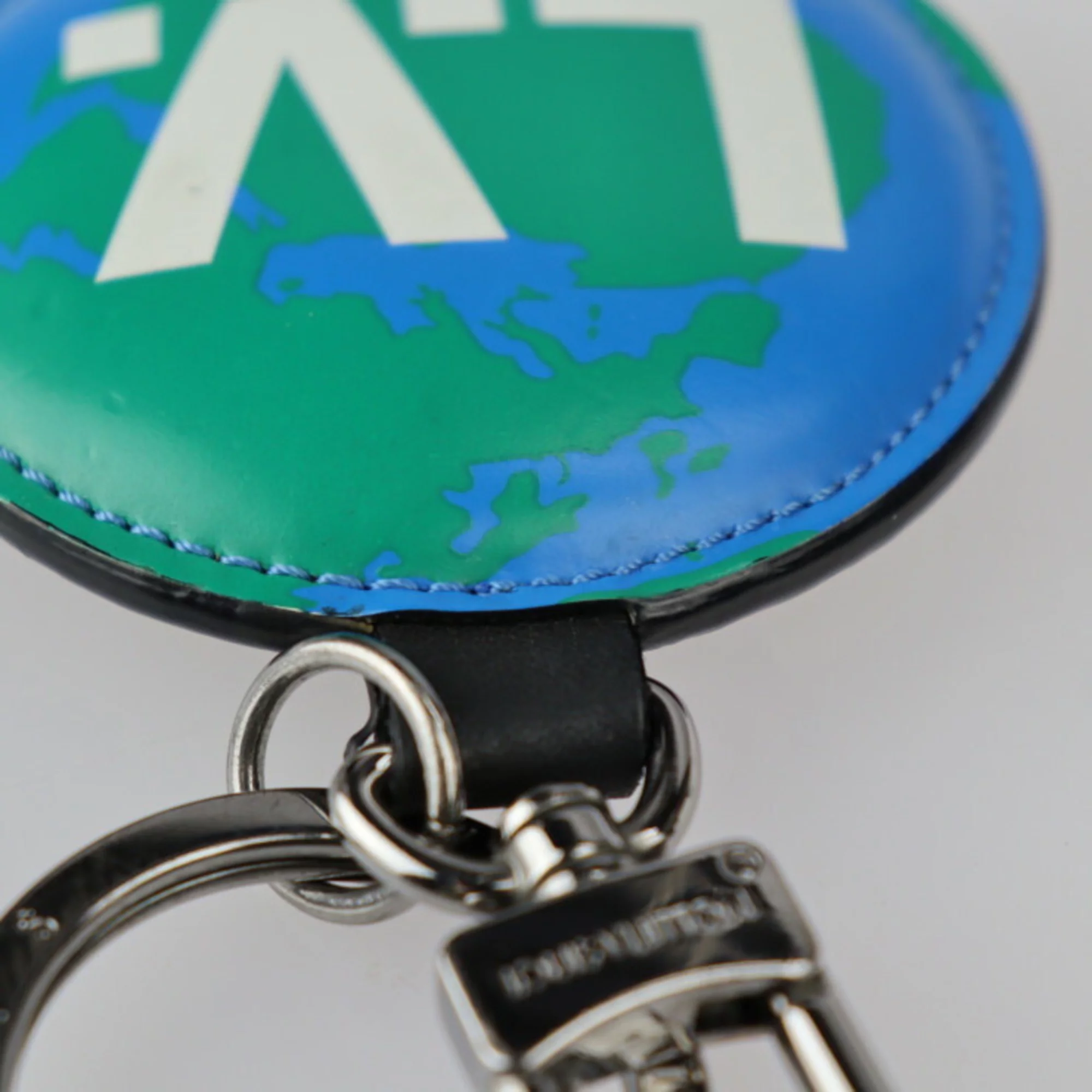 Pre-Owned LOUIS VUITTON Louis Vuitton Portocre paddock key holder M68307 monogram canvas leather brown blue green white silver metal fittings ring bag charm (Good)