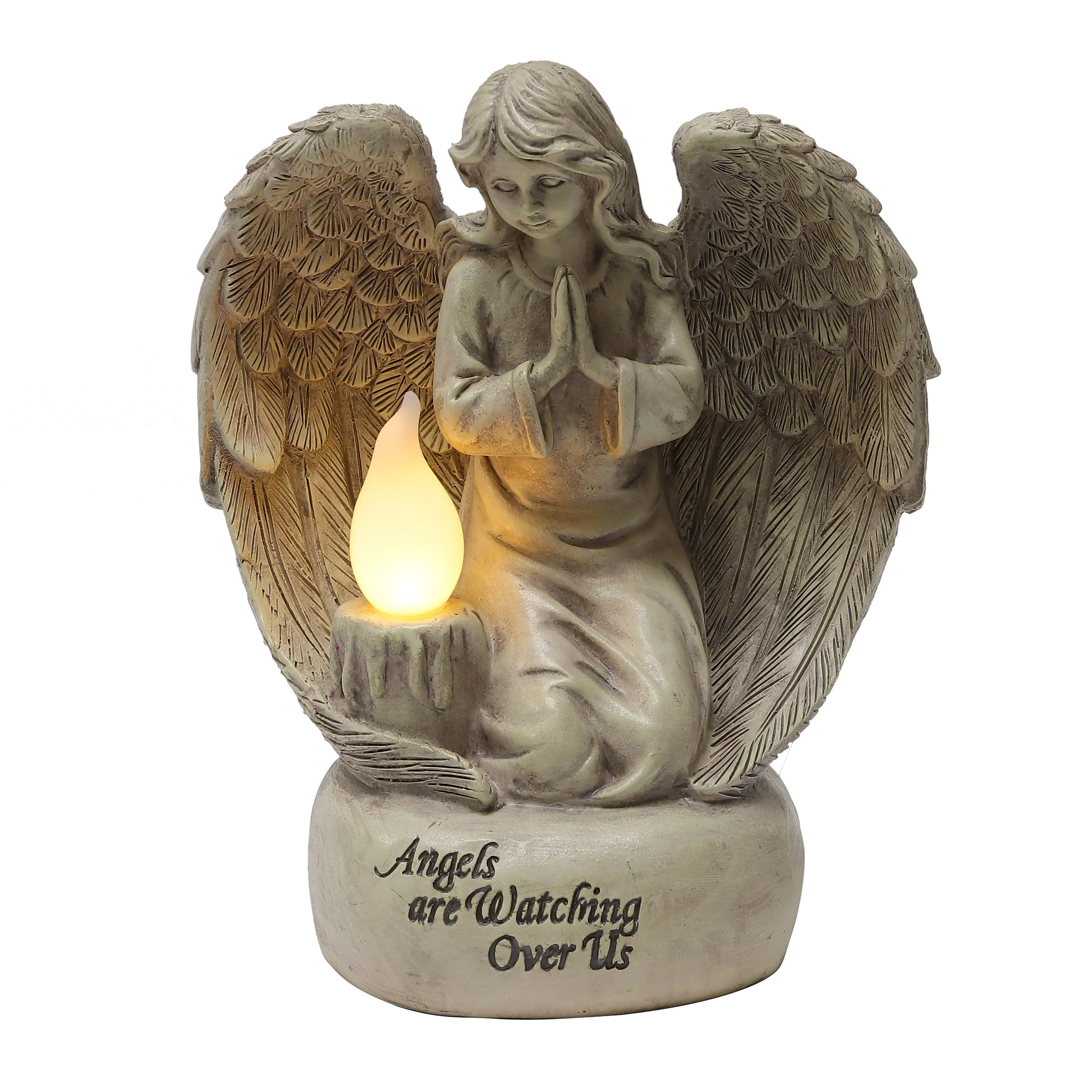 Mainstays 9'' Solar Lighted Resin Angel Light Decor.Stone color,Decoration