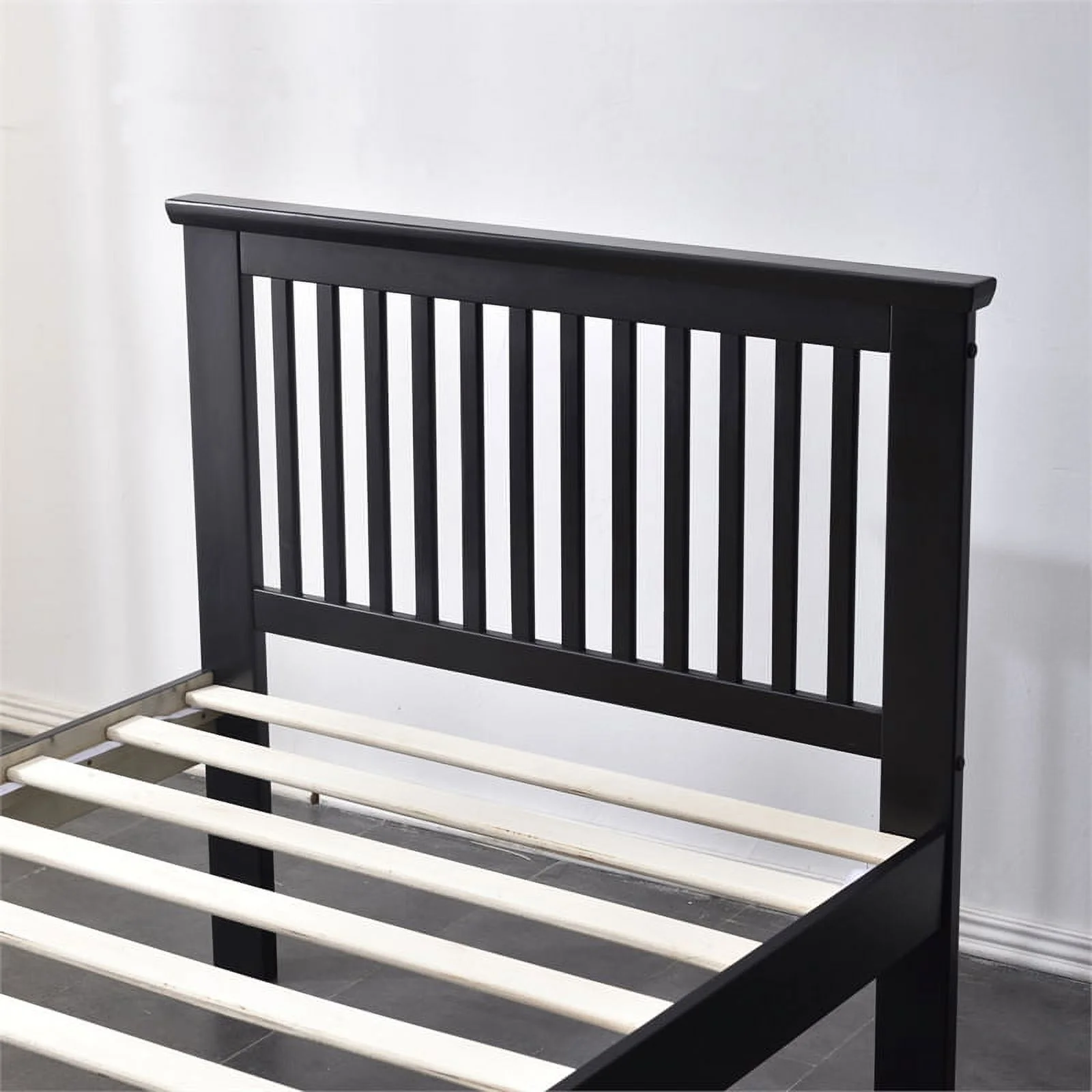 Home Square 2-Piece Set with Twin Bed and Chest Dresser with Lock in Black