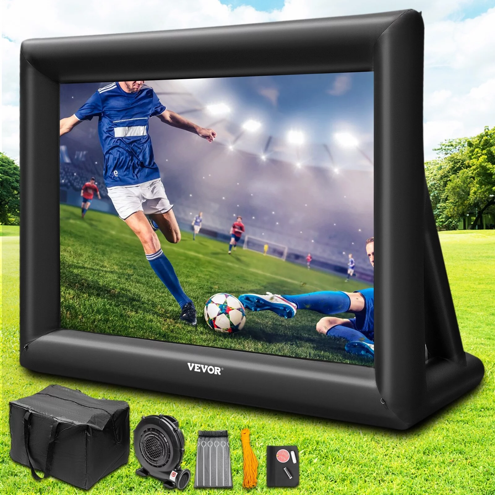 VEVOR Inflatable Movie Screen 20/24FT Inflatable Projector Screen for outside with Air Blower 20FT