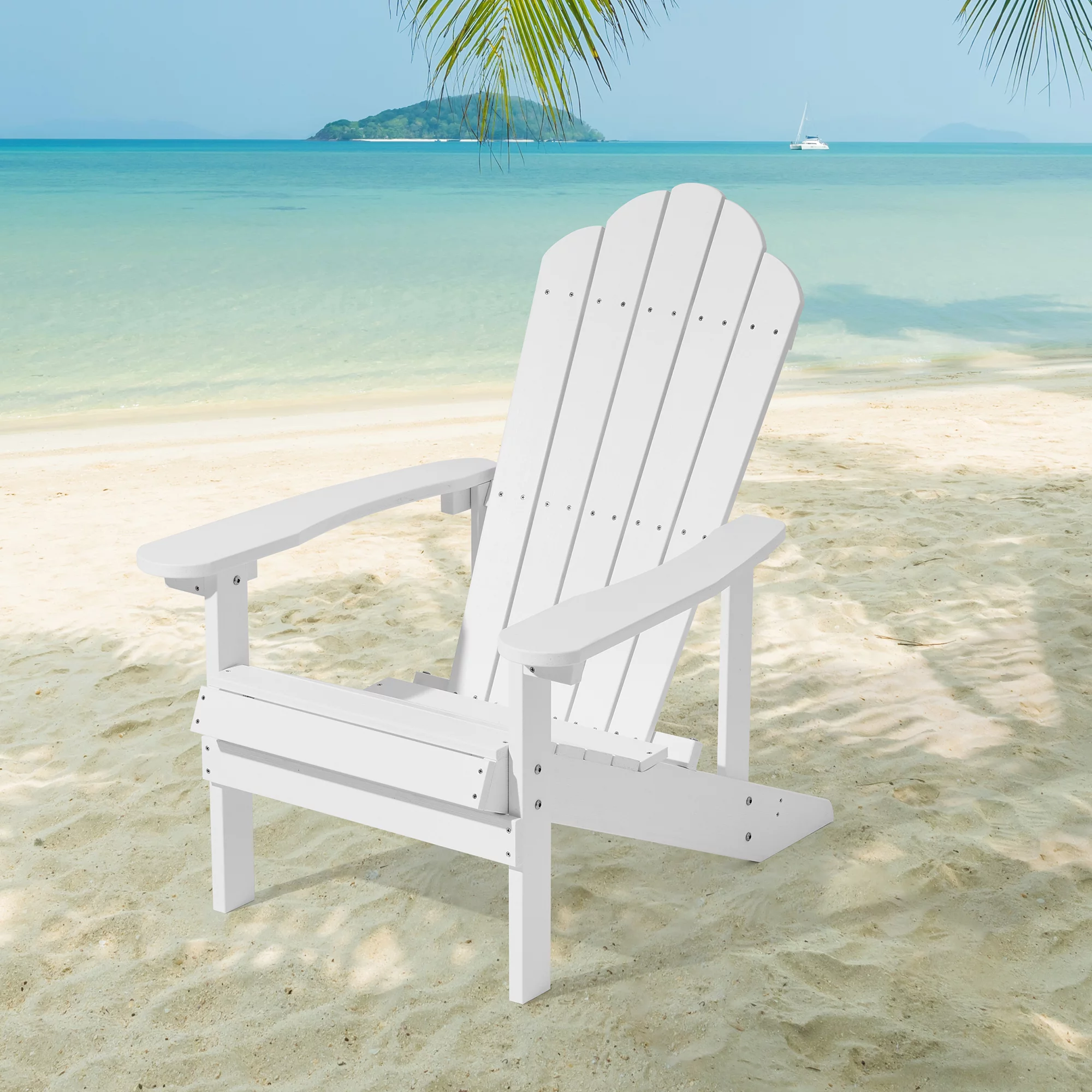ACEGOSES 2 Peaks Outdoor HIPS Adirondack Chairs Weather Resistant for Patio Garden, Backyard, Patio and Indoors,White