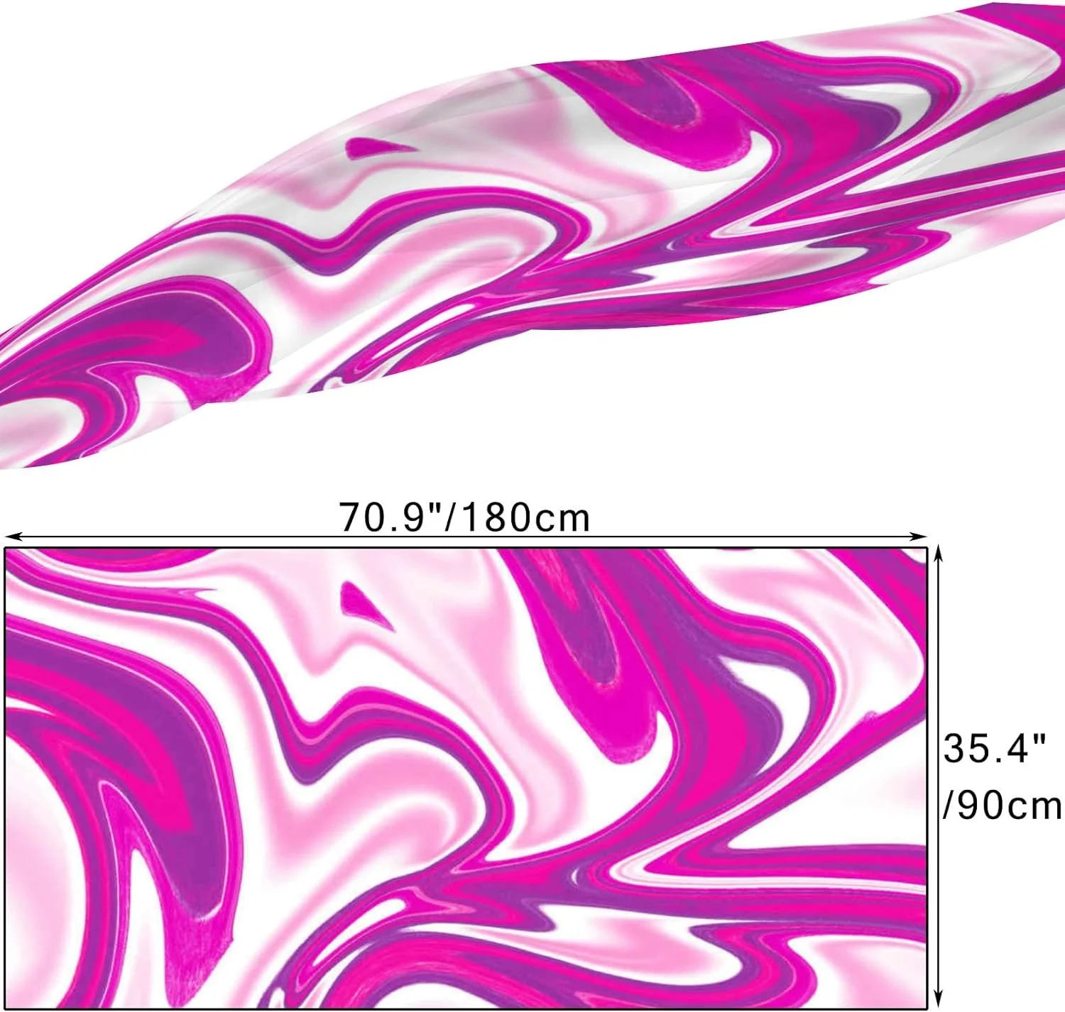 Hyjoy Marble And Liquid Long Silk Neck Scarf Lightweight Shawl Wrap Scarves for Women Girls