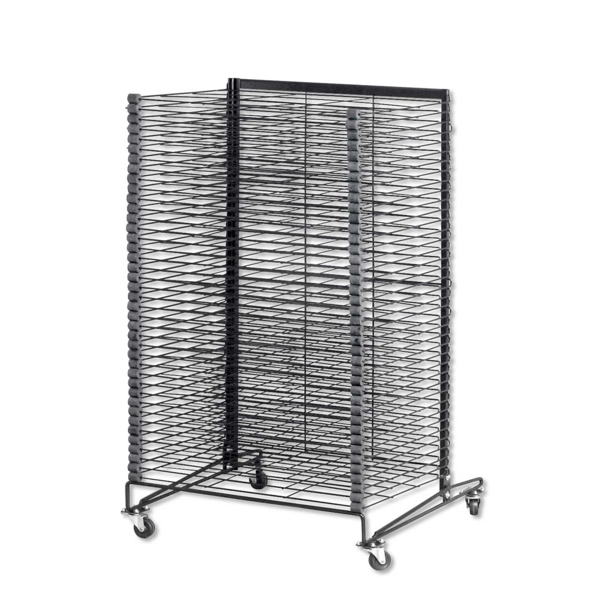 Sax Mobile Drying and Storage Rack with Wheels, 40 Shelves, Steel, 26 x 25 x 40 Inches
