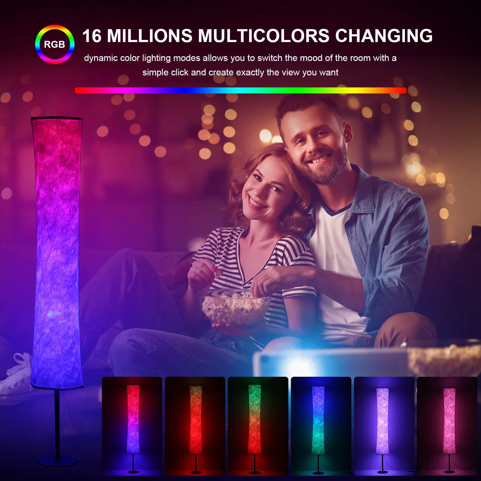 Floor lamp,Mode/diy With And 32 Mode/ Diy Sync/ And Voice A C85-265v 11w Lamp Supported App Floor Lamp Mode/ Diy Study Room Cafe Voice 32 Diy Sync/ Ideal Various Scenes. Qisuo