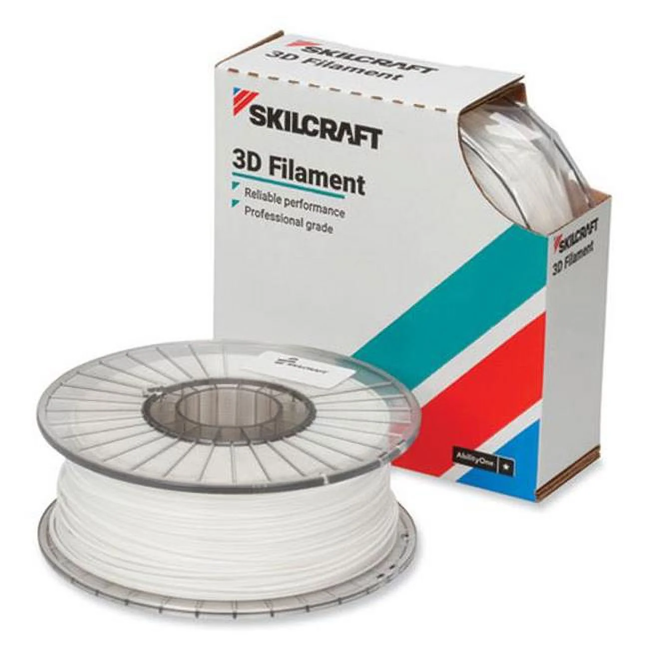 2.85 mm Skilcraft 3D Printer Acrylonitrile Butadiene Styrene Filament, White