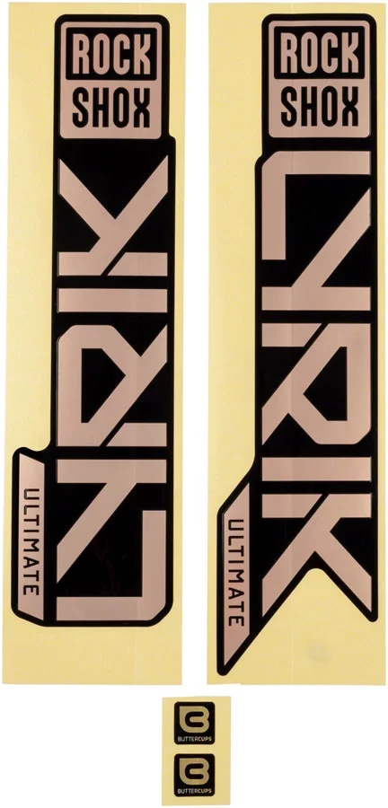RockShox Decal Kit for Lyrik Ultimate for 2023 Matte Copper for High Gloss Black