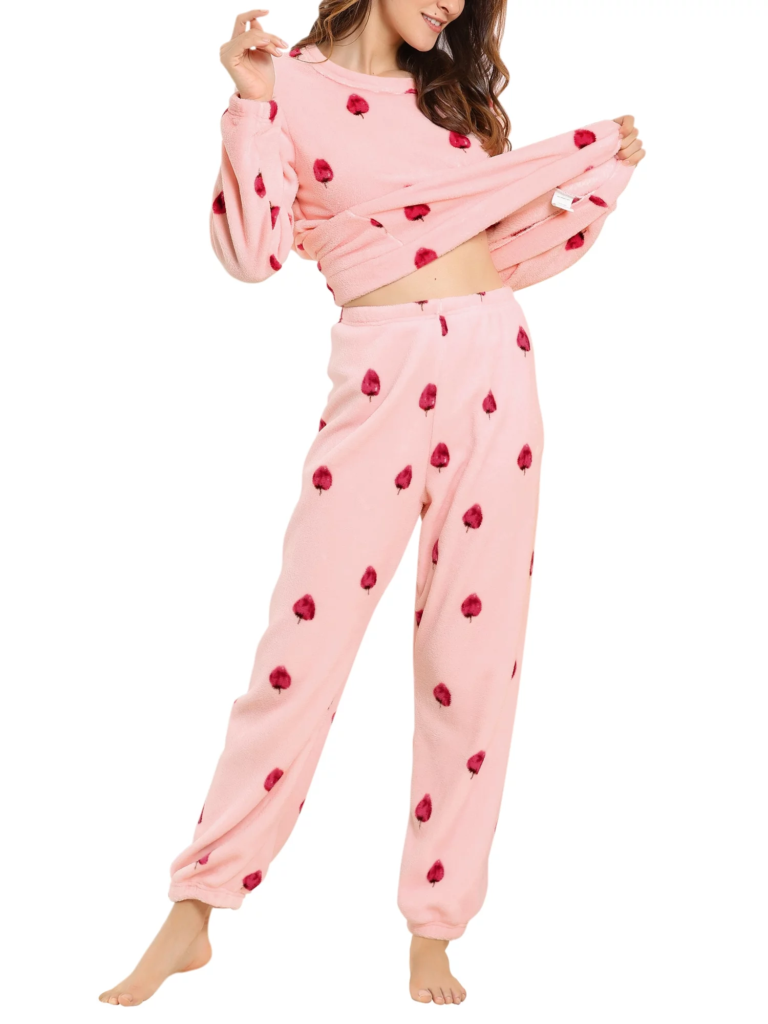 Allegra K Women's Winter Flannel Pajama Sets Long Sleeve Loungewear