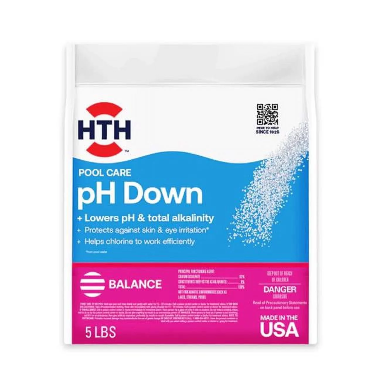 HTH  5 lbs Pool Care Granule pH Minus, Pack of 4