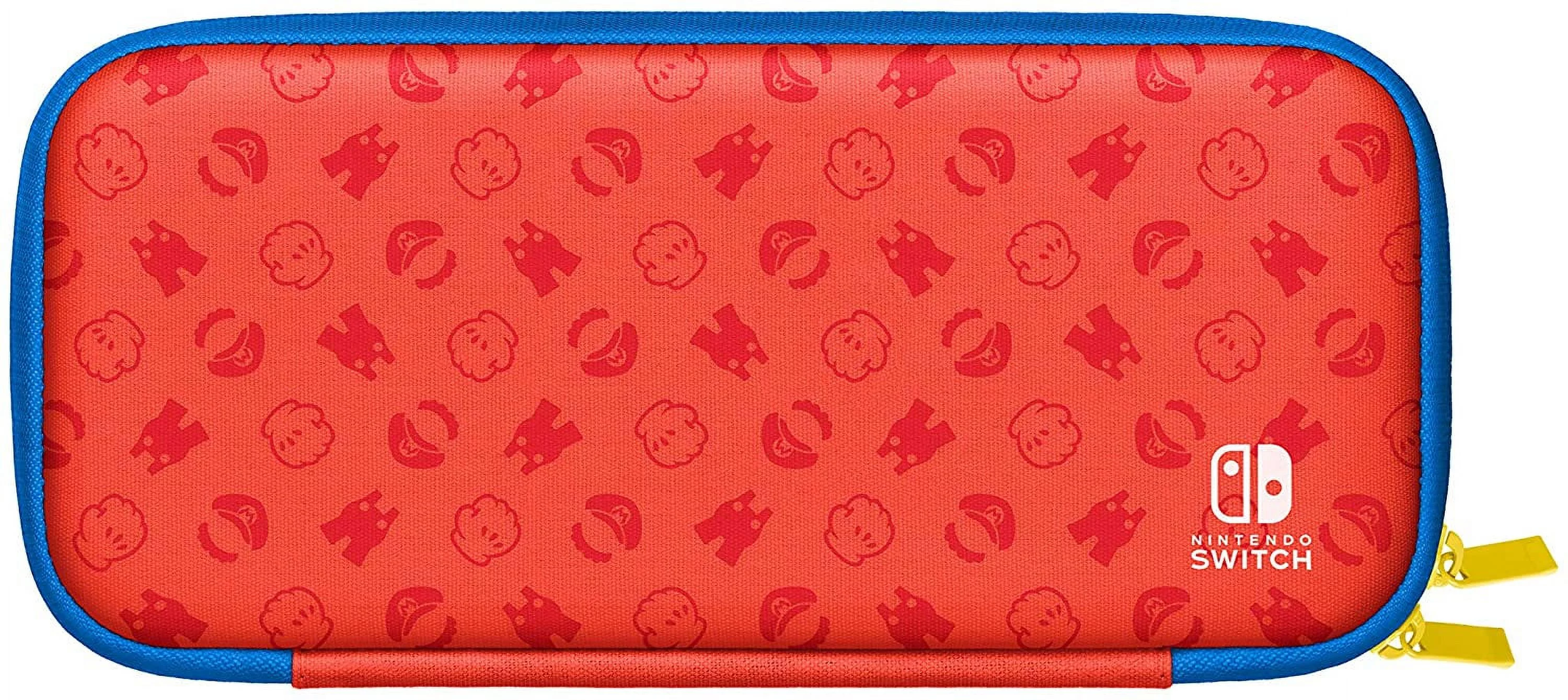 2021 New Nintendo Switch Mario Red & Blue Limited Edition with Mario Iconography Carrying Case and Screen Protector Bundle With Kirby Star Allies And Mytrix Accessories