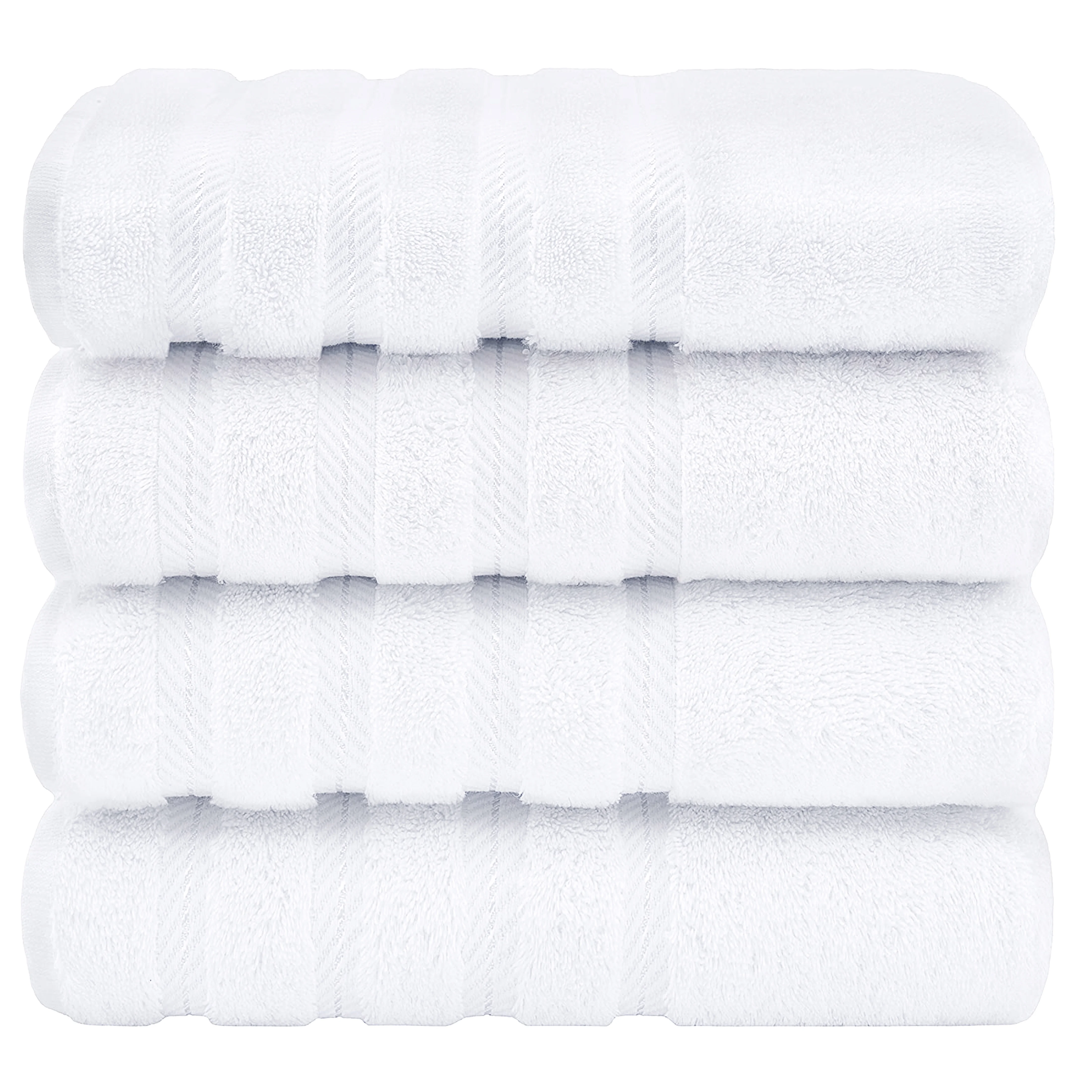 American Soft Linen White Bath Towel Set 100% Turkish Cotton Towels for Bathroom 4 Piece