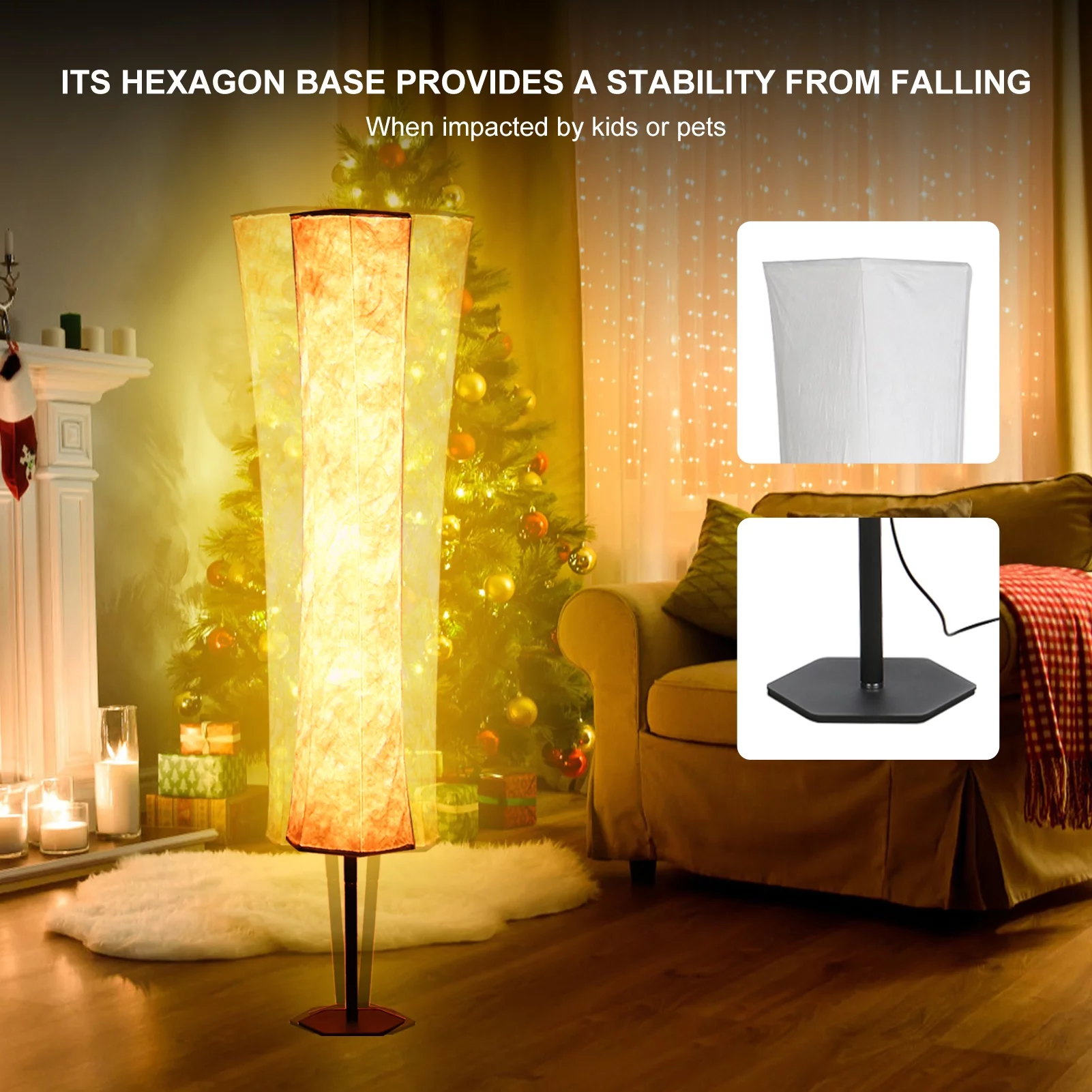 Neoglint 11W Hexagon  Floor Lamp with Wireless Connectivity and Voice Control, Ideal for Various Scenes.