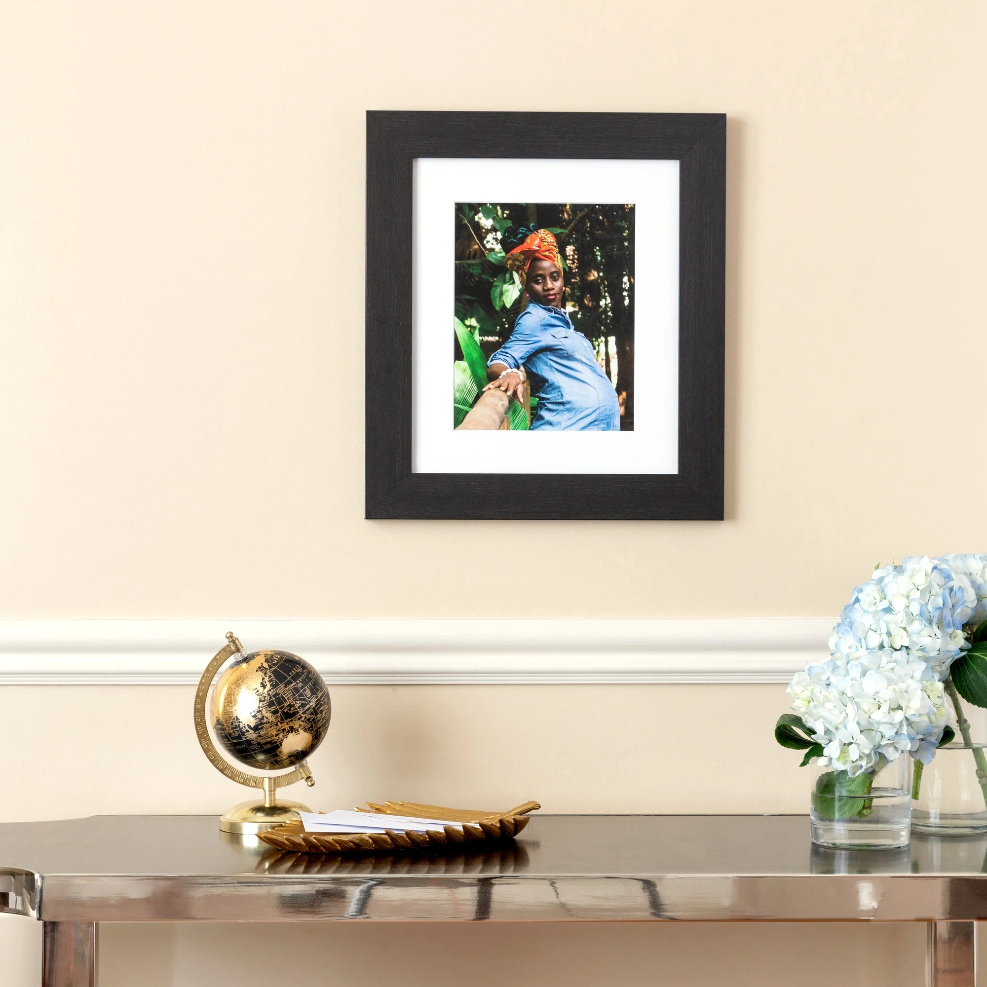 ArtToFrames 14x24 Inch Walnut Picture Frame, This Brown MDF Poster Frame is Great for Your Art or Photos, Comes with 060 Plexi Glass (2WOM-3914)