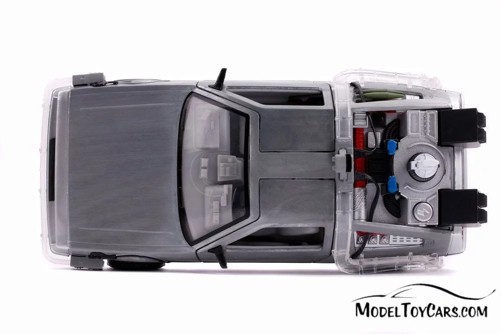 DeLorean Time Machine with Lights - Flying Version, Back to the Future Part II - Jada 31468 - 1/24 Scale Diecast Model Toy Car
