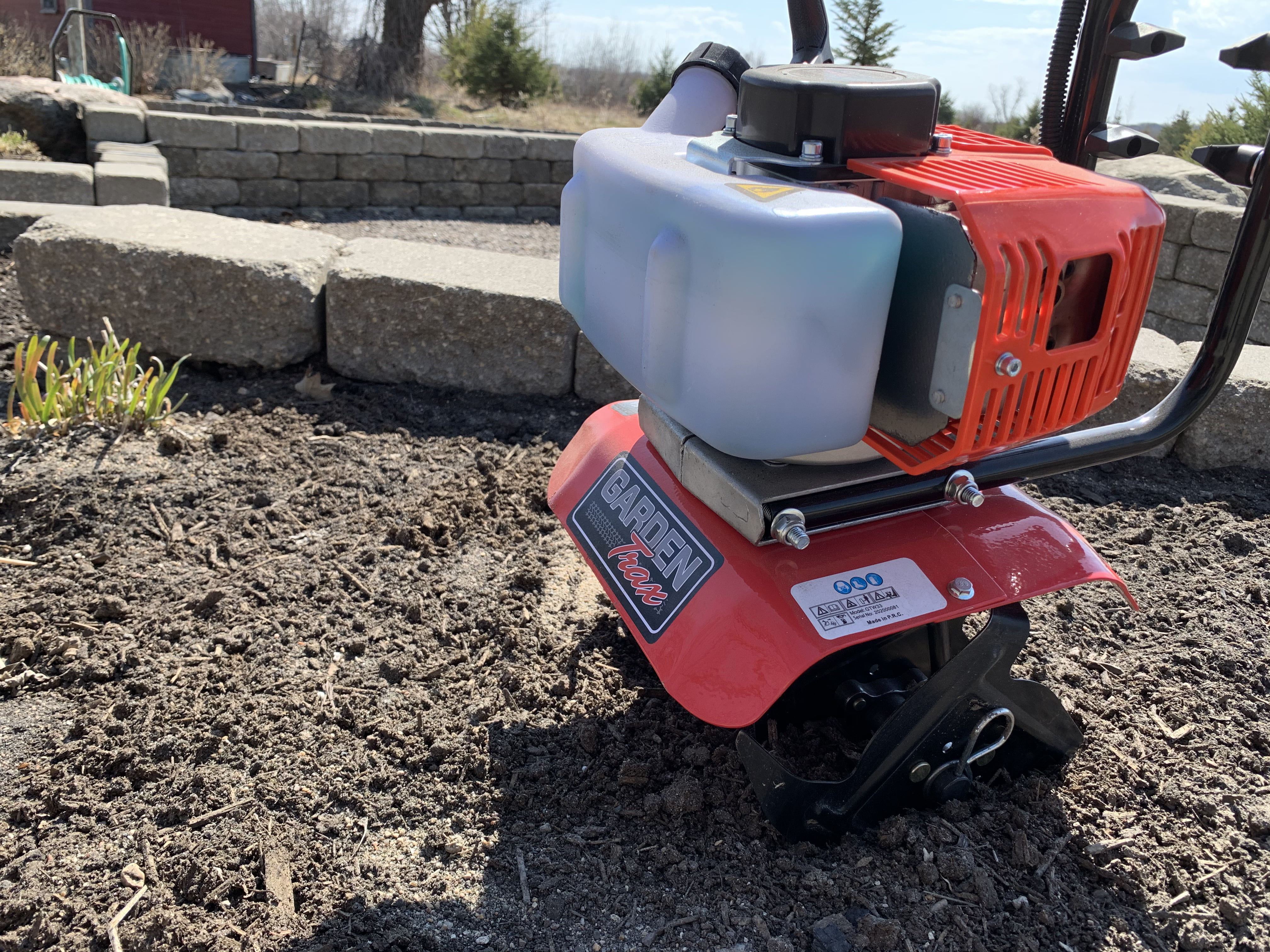 GardenTrax Mini Tiller Cultivator Powerful 33cc 2-Cycle Engine