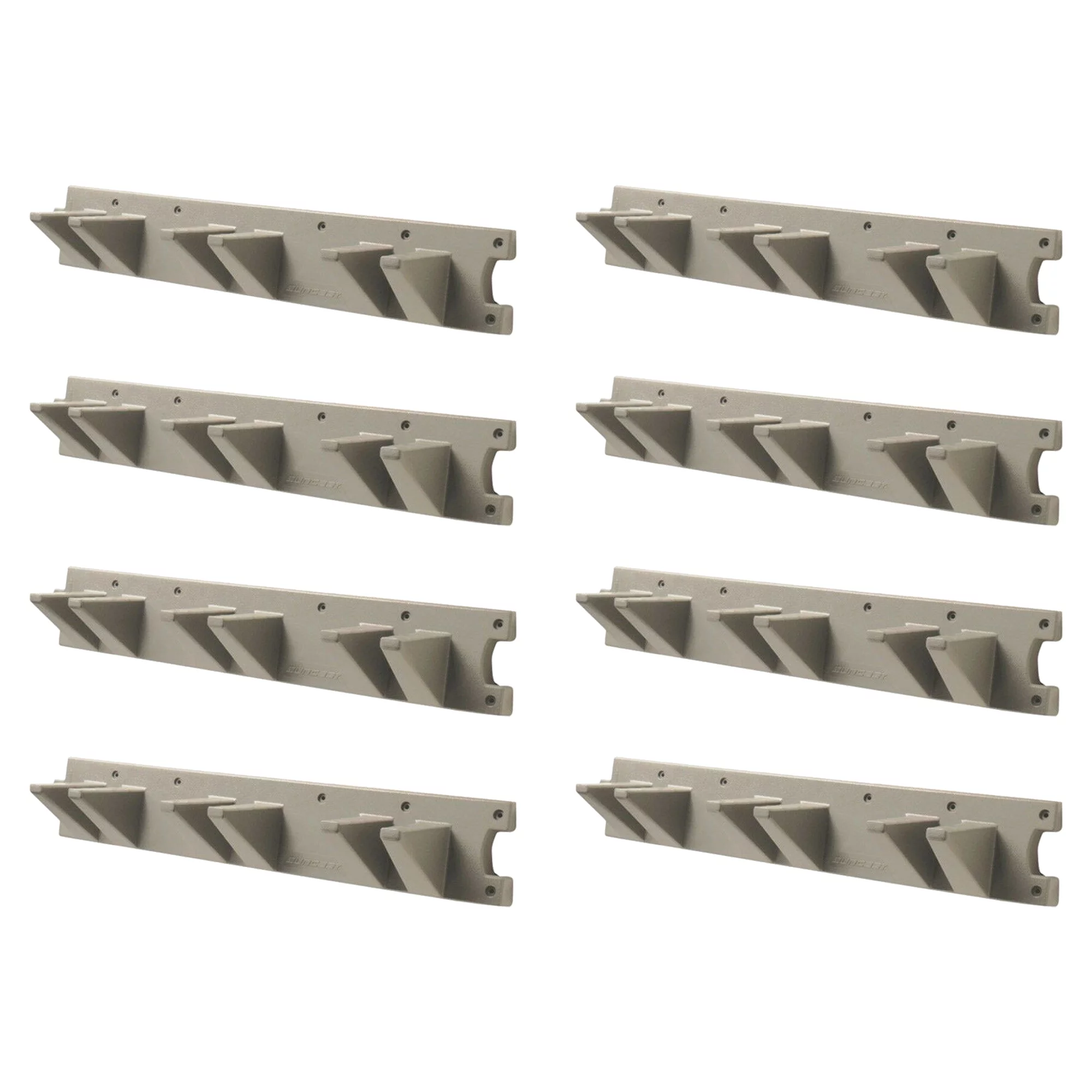 Suncast 2 Foot Wall Mount Long Handled Garden Tool Hanger Organizer (8 Pack)