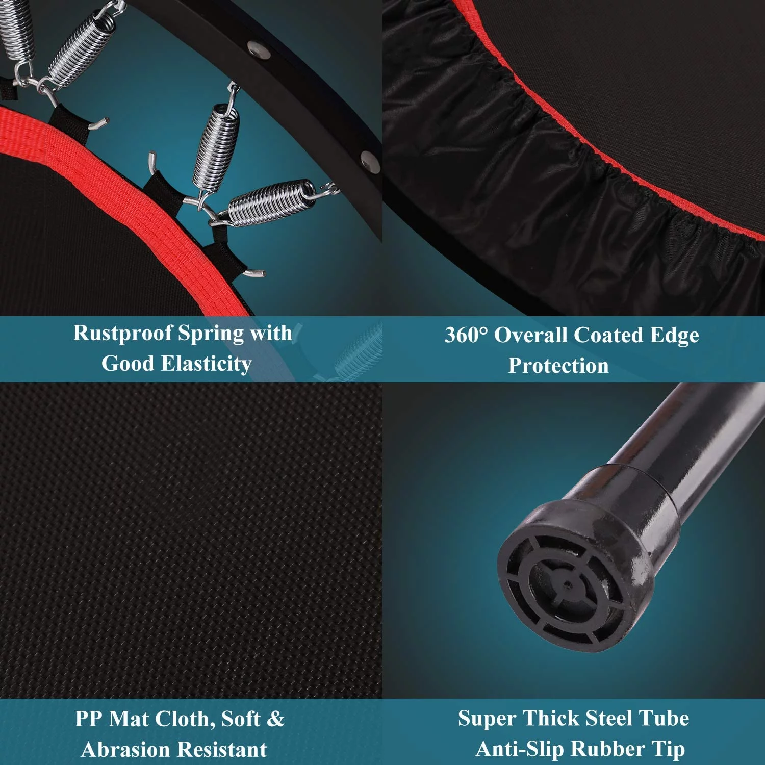 RedSwing Mini Trampoline Rebounders for Adults, 40/50'' Folding Fitness Trampoline Workout with Removable Bar