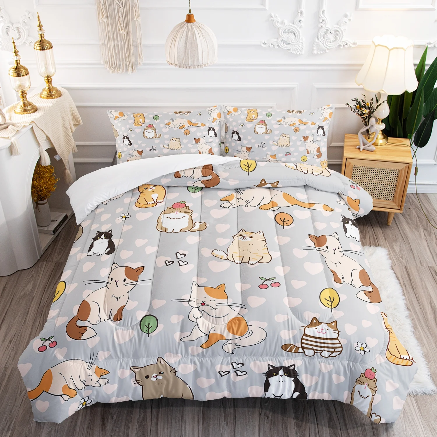 Hosima 3-Piece 3D Digital Printed Comforter Series of Children's and Adult Bedding with Butterfly, Horse and Other Patterns,DLX71-Queen-C