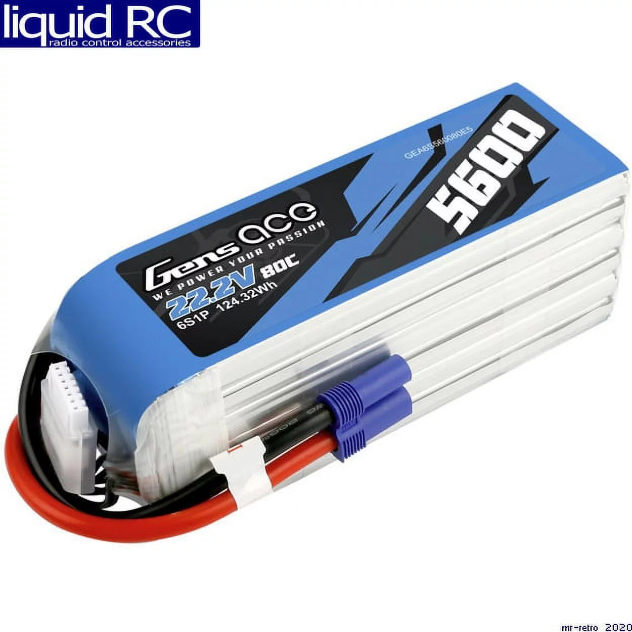Gens ace 22.2V 5600mAh 6S 80C Lipo EC5 GEA6S560080E5 Car Batteries & Accessories