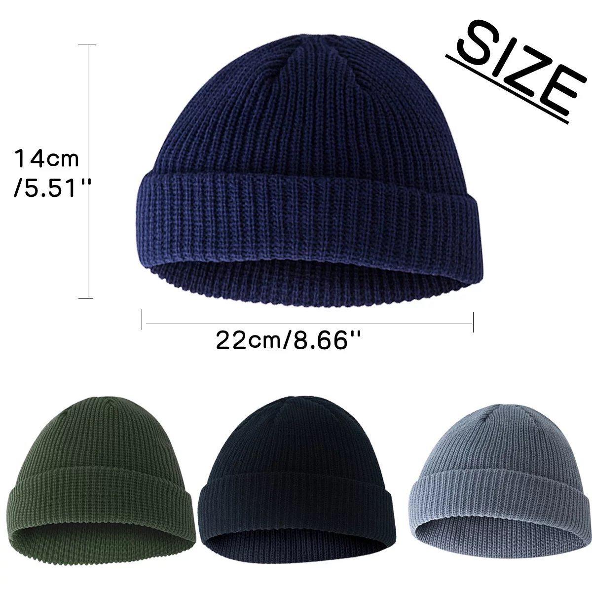 Trawler Beanie Watch Hat Short Fisherman Beanie for Men & Women Warm Hats 4 Pcs