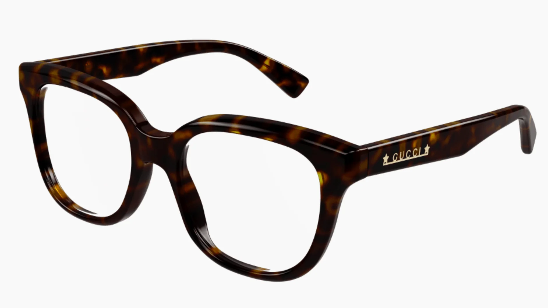 GUCCI GG1173O 002 Rectangular Squared Havana Demo Lens 50 mm Women's Eyeglasses