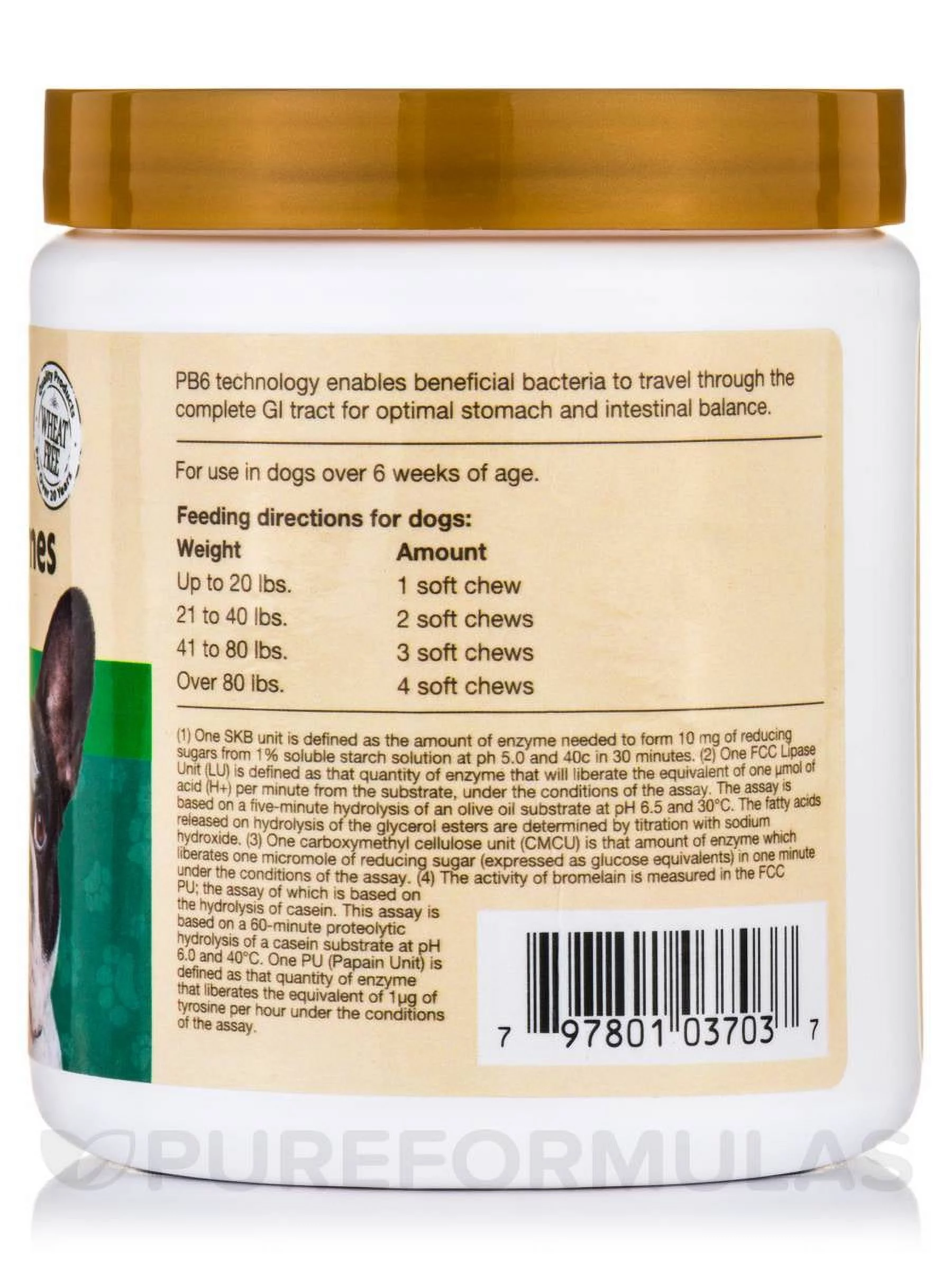 NaturVet Advanced Dog Probiotics & Enzymes, Vet Strength Gut Health Supplement, 120 Soft Chews