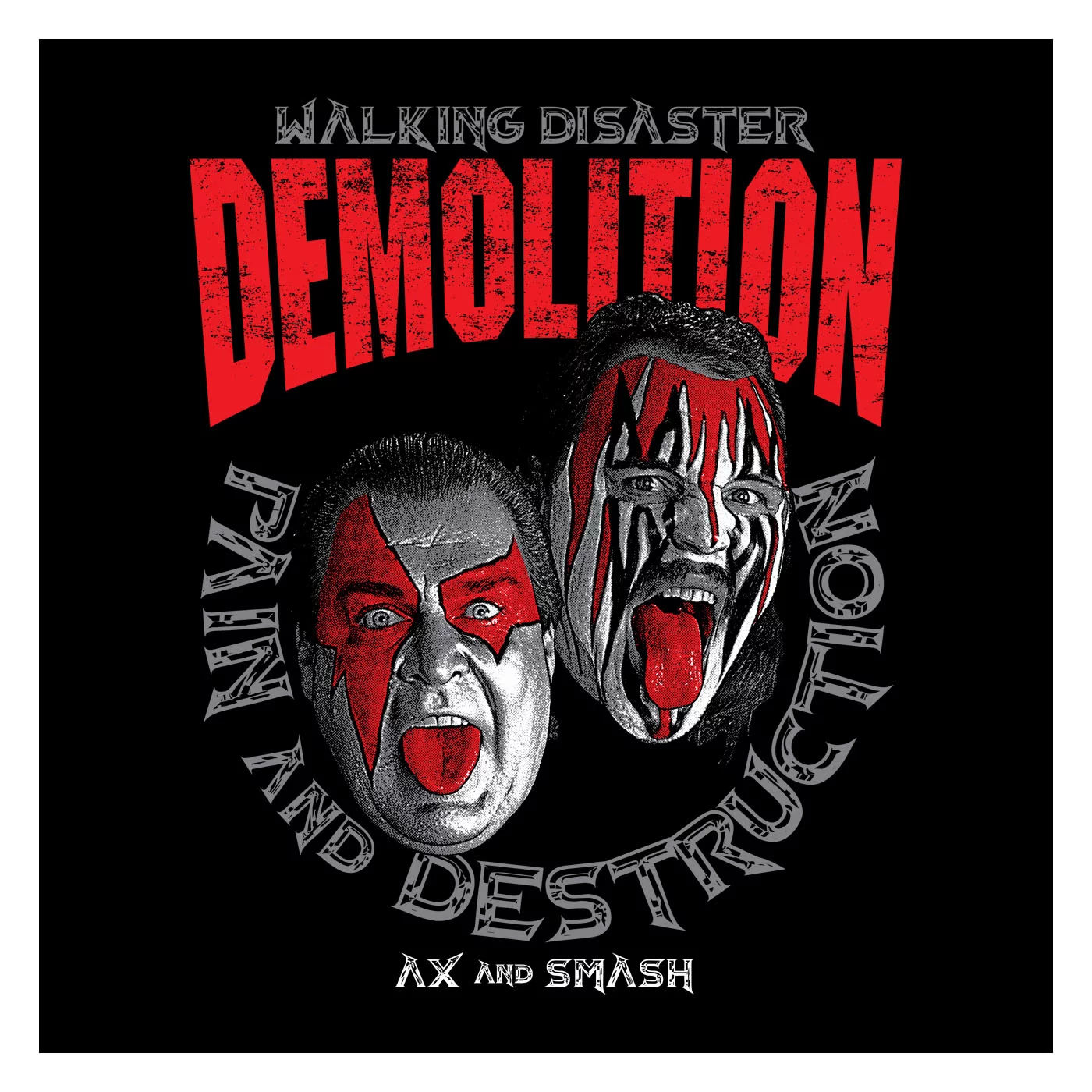LICENSED Pro Wrestling Tees™ Womens Demolition Pain and Destruction HQ Fashion Tee