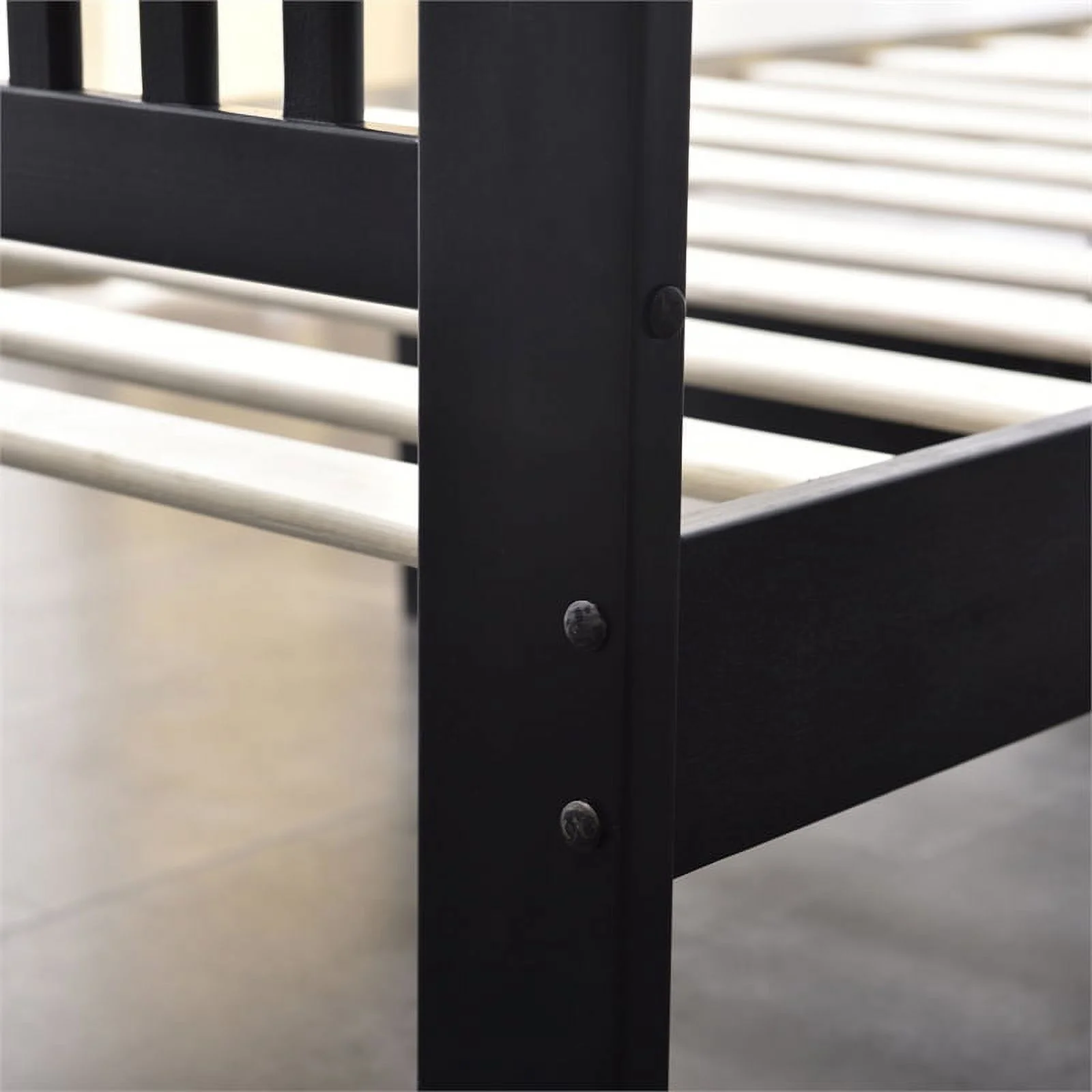 Home Square 2-Piece Set with Twin Bed and Chest Dresser with Lock in Black