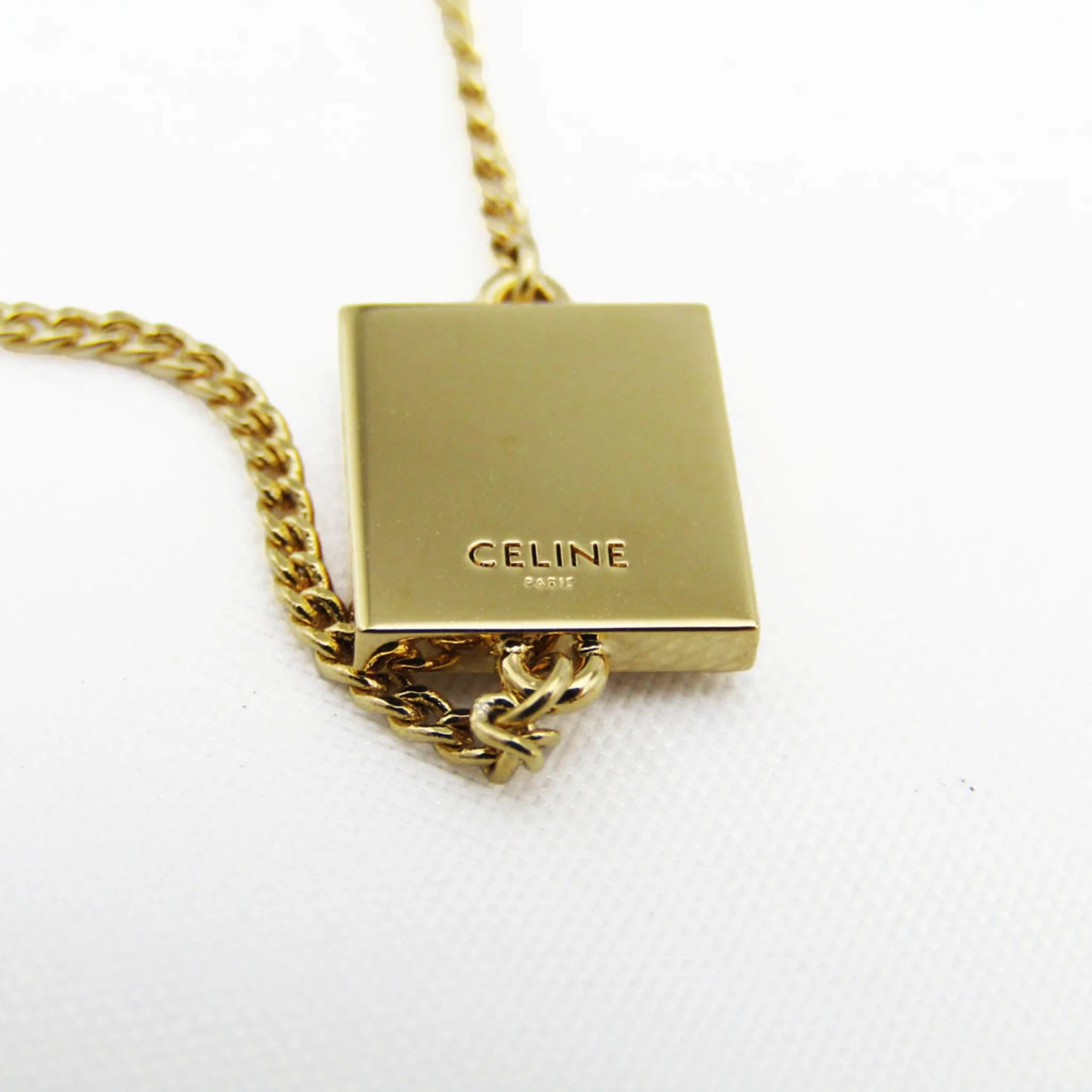 Pre-Owned Celine Alphabet 46B0 6BRA Metal No Stone Charm Bracelet Gold (Good)