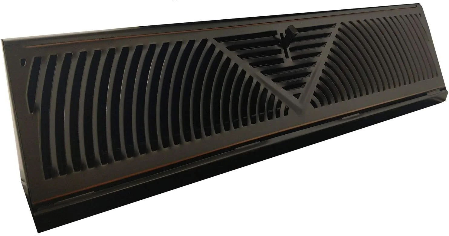 Oil-Rubbed Bronze Finish Baseboard Register (18 Inch, Oil Rubbed Bronze)