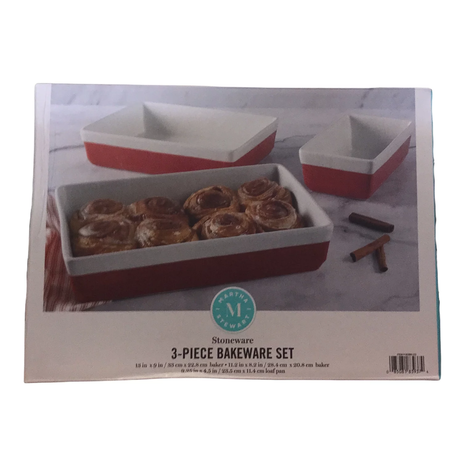 Martha Stewart 3-Piece Baker Set (4.2, 3.1 quart baker and 1.4 loaf quart) - Red