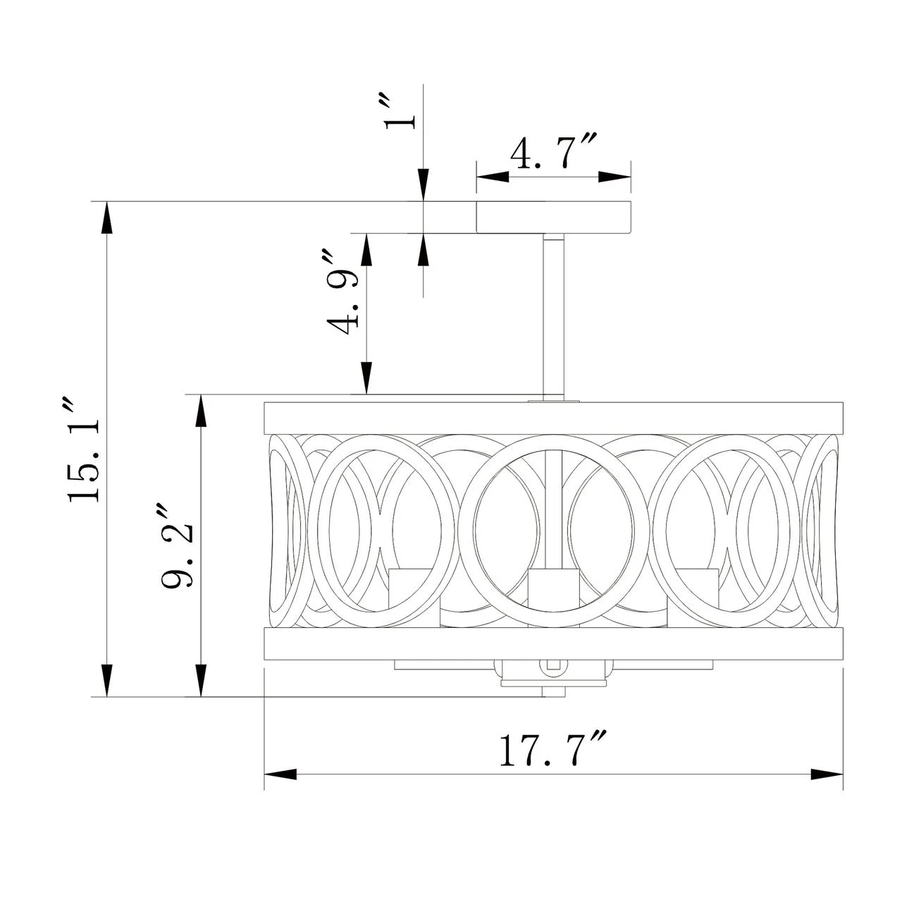 Shacer 3-light Hood Design Ceiling Lamp
