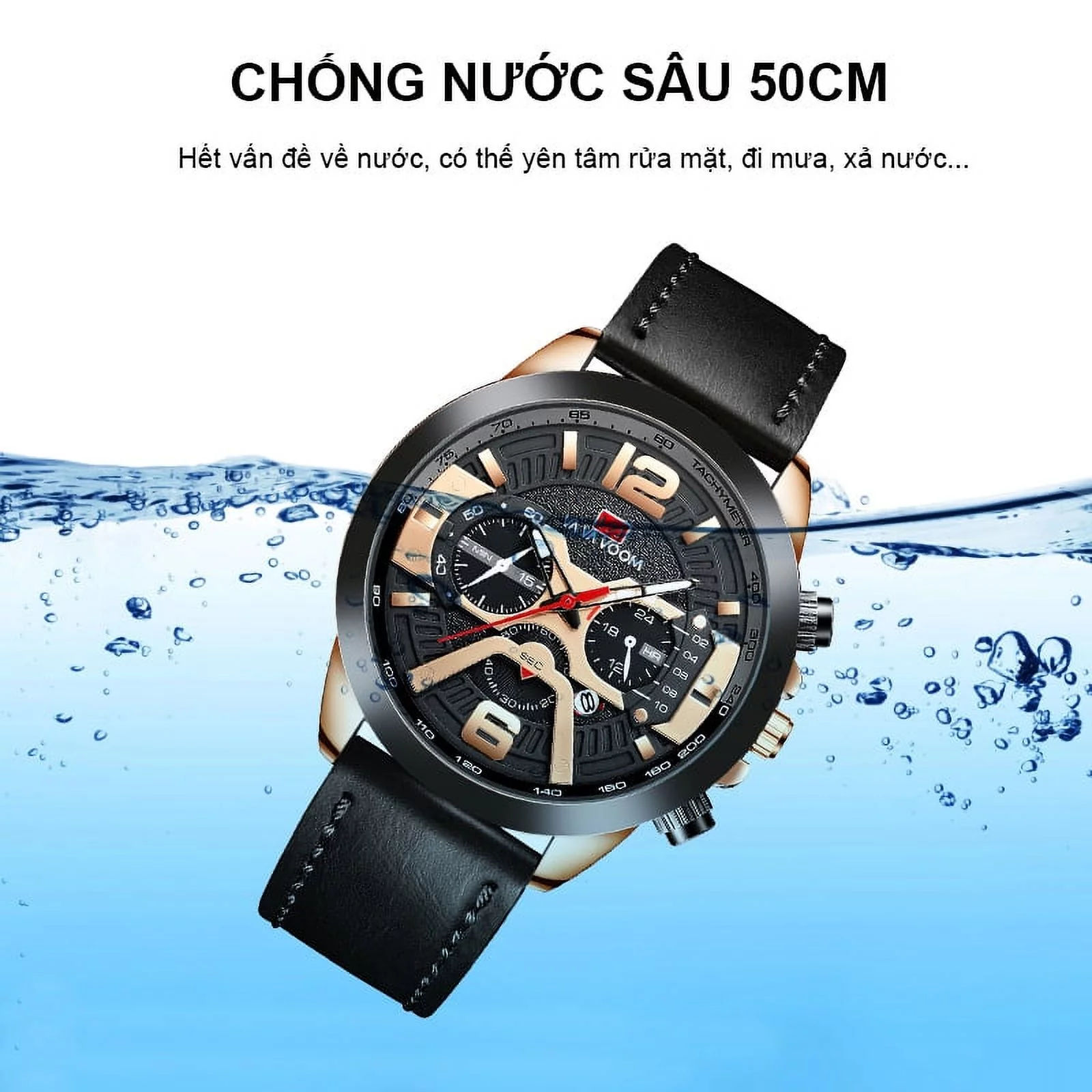 moobody Men's Watches Luxury Wristwatch Men Business Casual Watch Luminous Clock Waterproof Watch