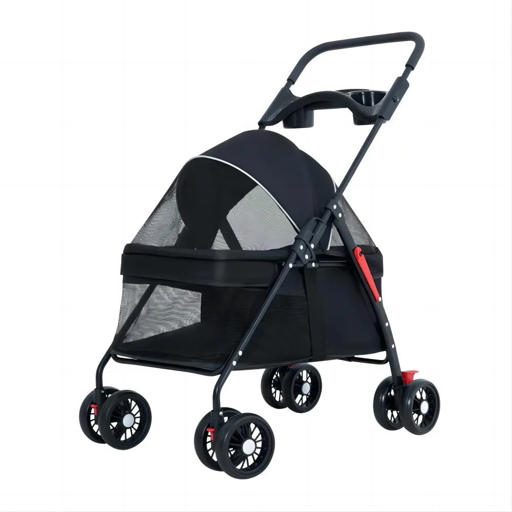 Foldable Pet Stroller, COLLIFORD Pet Strolling Cart for Dog Cat, Breathable and Visible Mesh for All-Season