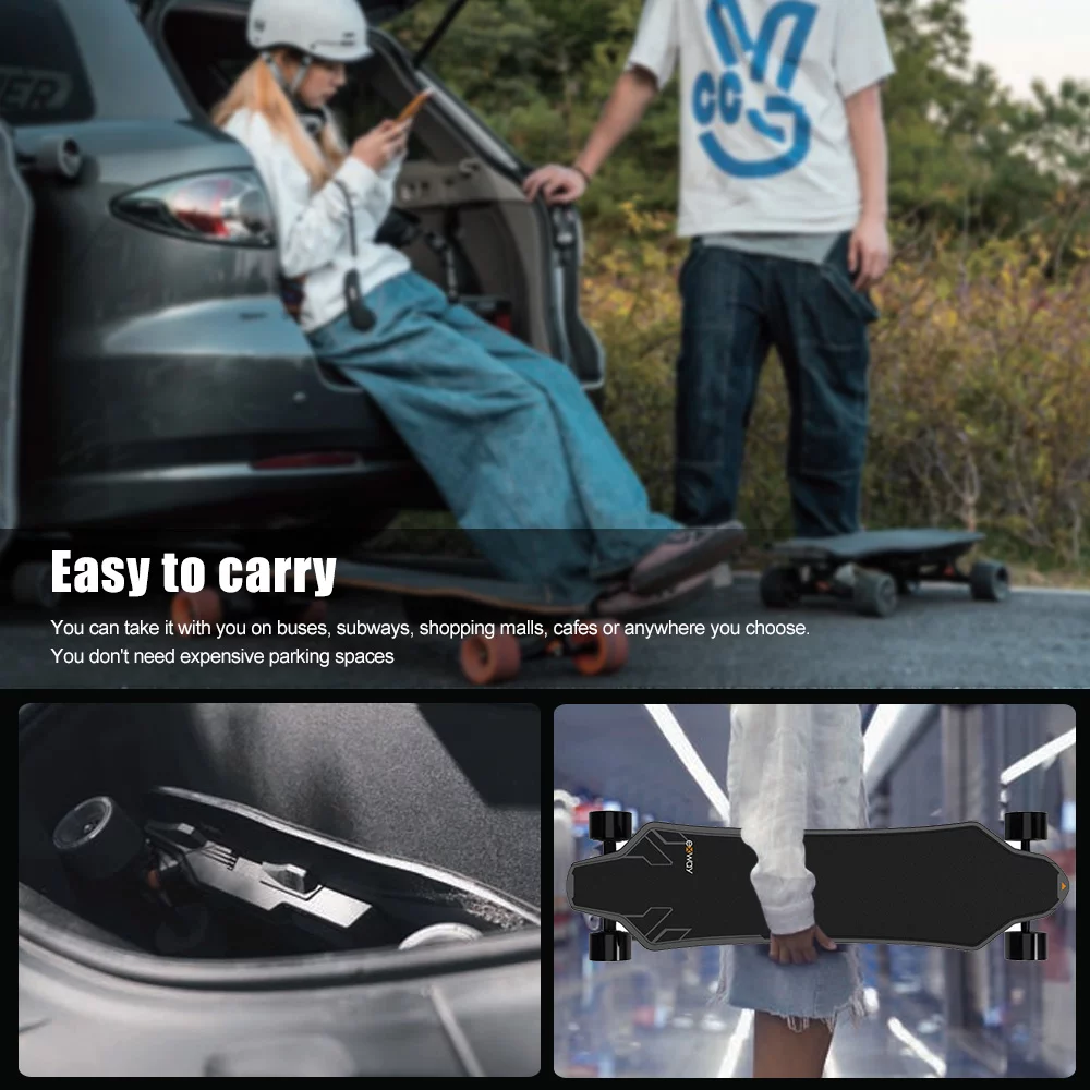 Electric Skateboard with Remote Control, 655W Motor E-Skateboard, 45 KM/H Top Speed Electric Longboard with Frog Light, 30KM Range,for Youth, Adults