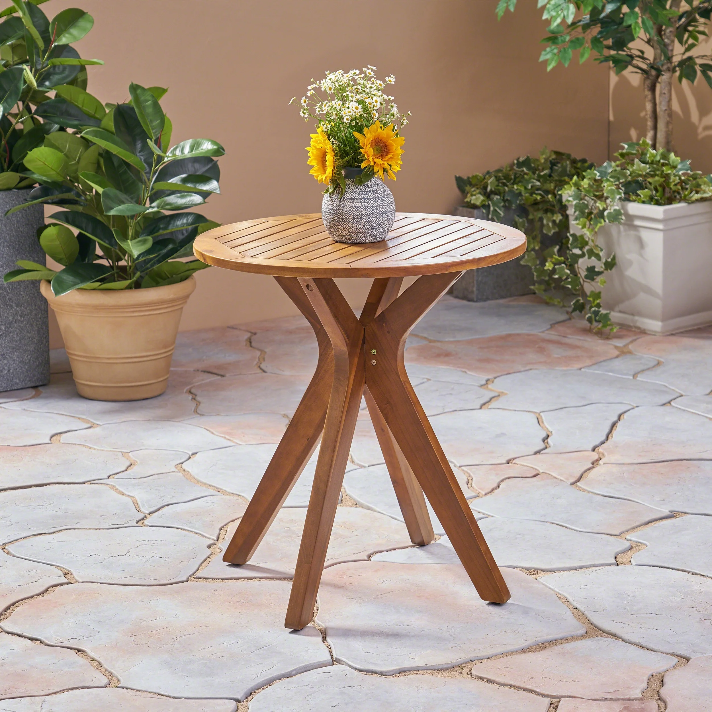 Christopher Knight Home Stamford Outdoor Bistro Table with X Legs by Grey 30