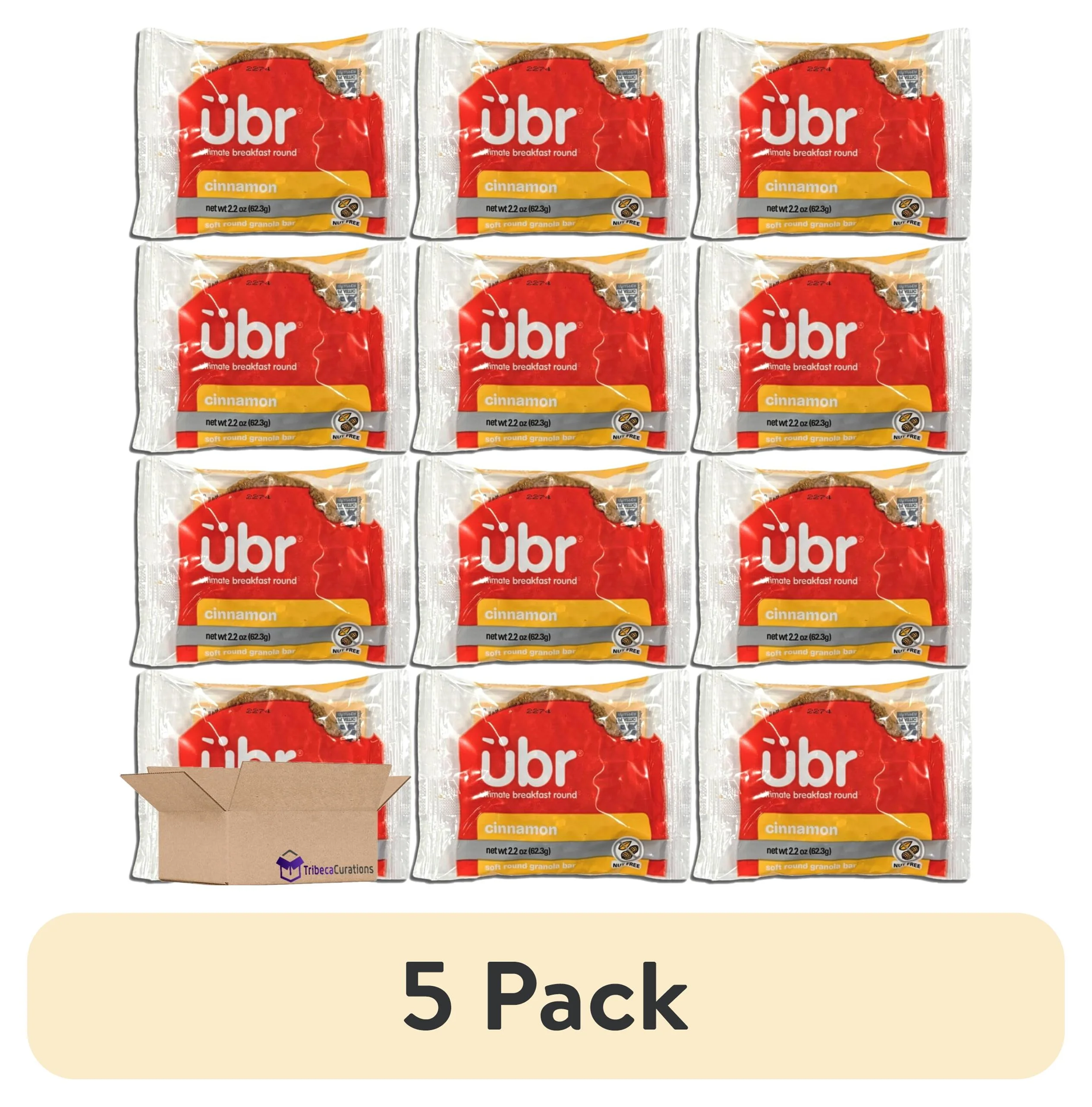 (5 pack) Individually Wrapped Round Cinnamon Granola Bar Value Pack | 2.2 Ounce | Pack of 12