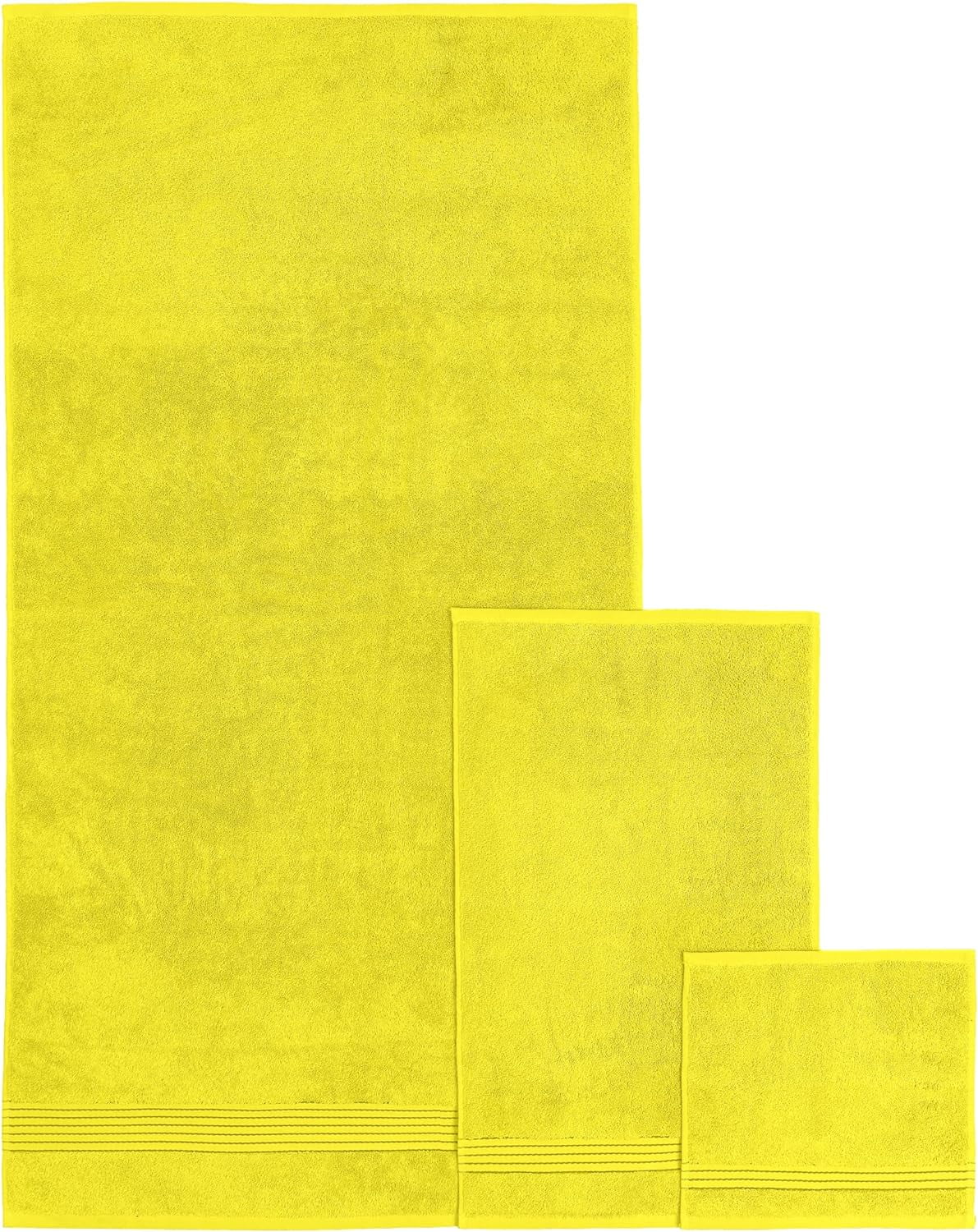 Turkish Linens Luxury Spa and Hotel Quality Premium Cotton 6-Piece Towel Set (2 x Bath Towels, 2 x Hand Towels, 2 x Washcloths), Yellow