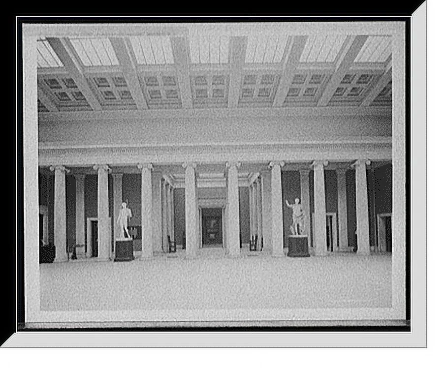 Historic Framed Print, Sculpture court, Albright Art Gallery, Buffalo, N.Y., 17-7/8