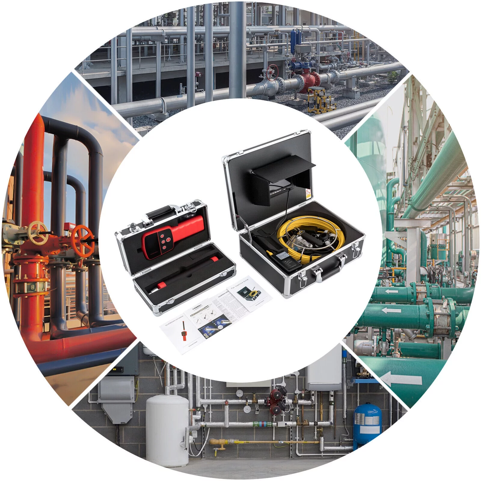 512HZ Sewer Camera with Locator Pipe Inspection Camera with 165ft Cable 7