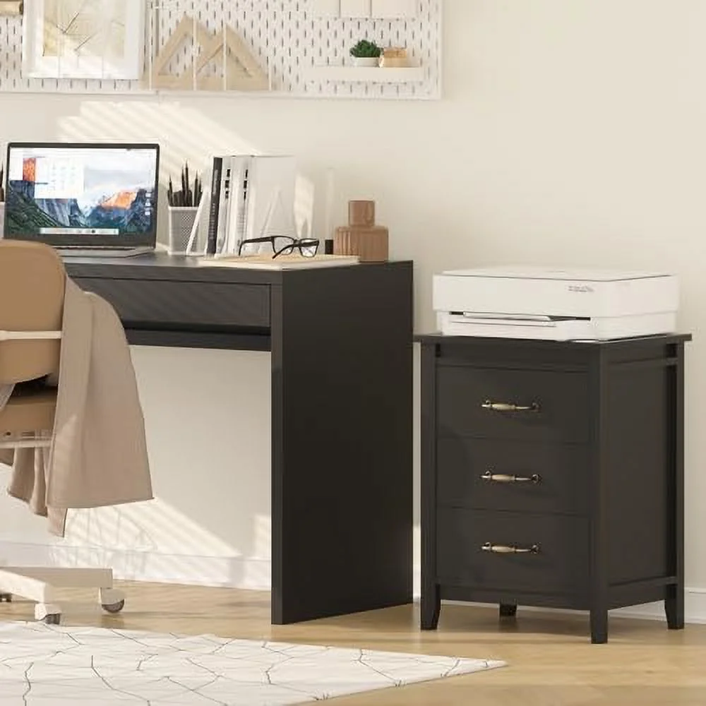 GEROBOOM Nightstand with Charging Station & LED Lights  Bedside Table Night Stand for Bedroom  LED Nightstand with Drawers  End Table with USB Ports & 2 AC Outlets  Black