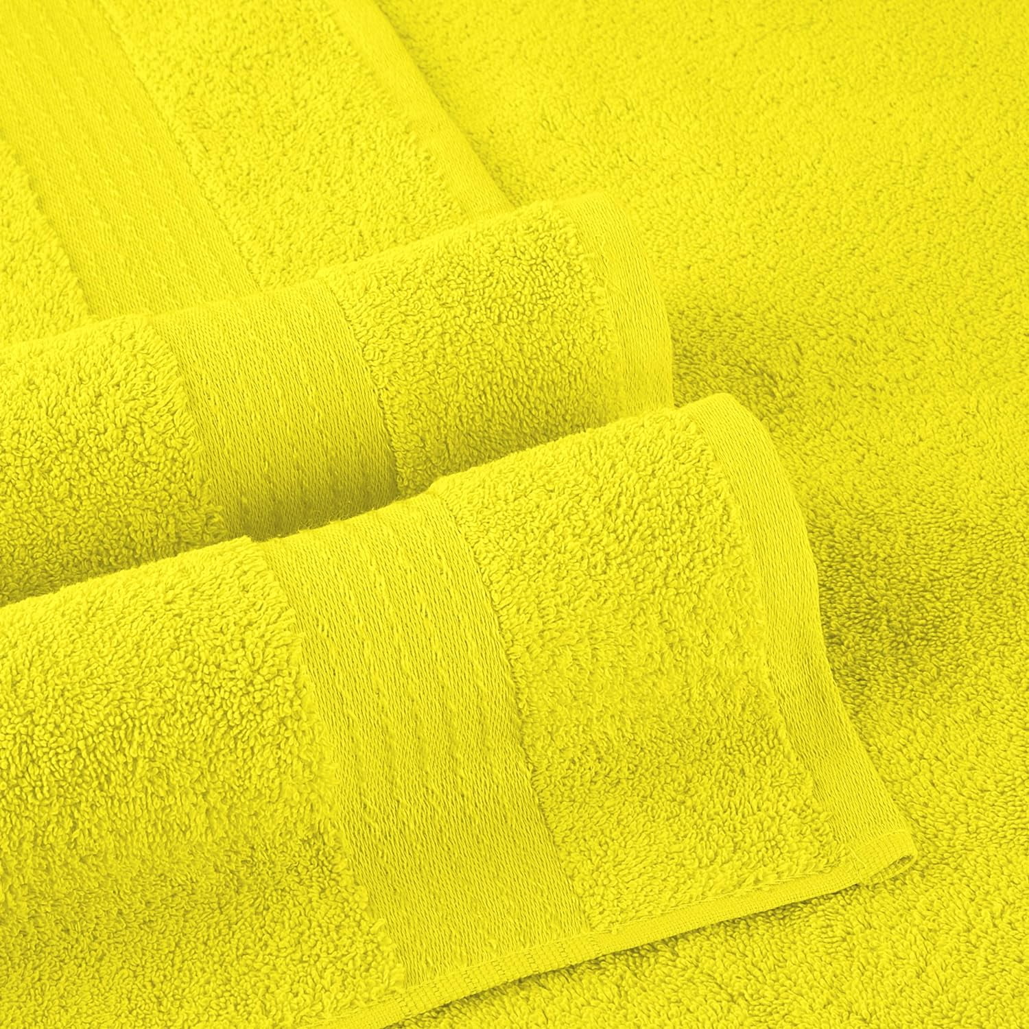 Turkish Linens Luxury Spa and Hotel Quality Premium Cotton 6-Piece Towel Set (2 x Bath Towels, 2 x Hand Towels, 2 x Washcloths), Yellow