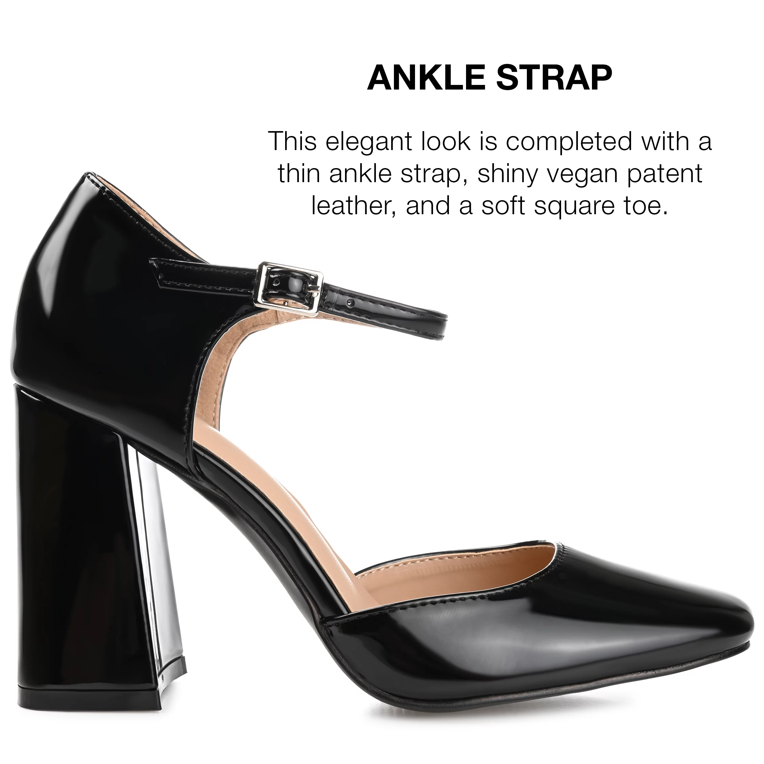 Journee Collection Womens Hesster Mary Jane Mid Block Heel Square Toe Pumps