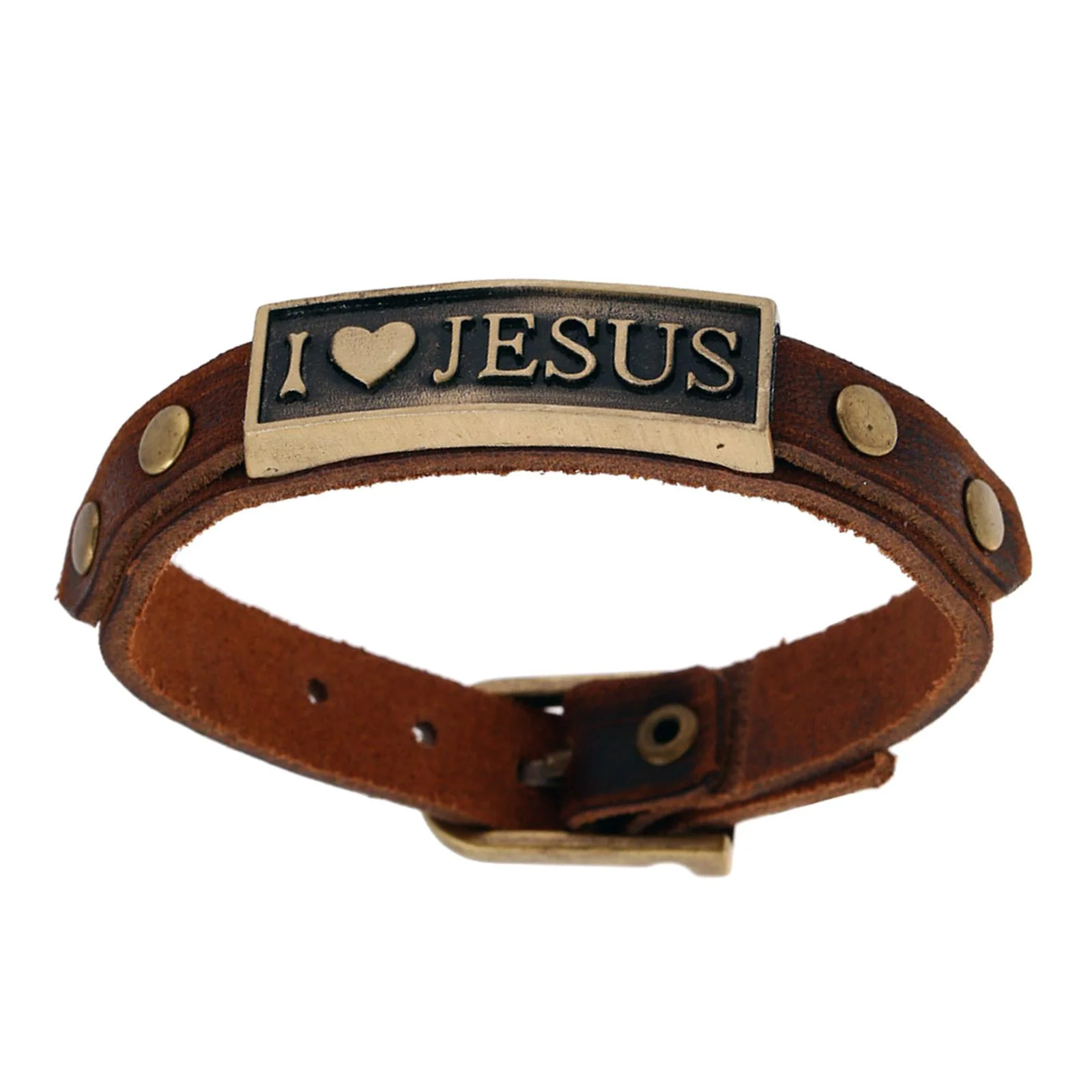 fenteer Leather Bracelet Chic Adjustable i Love Jesus for Family Sisters Him and Her