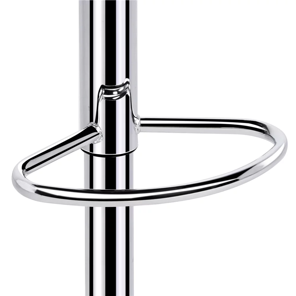 Yaheetech 2pcs Adjustable Modern PU Leather Bar Stools with Backrest for Home Kitchen, White